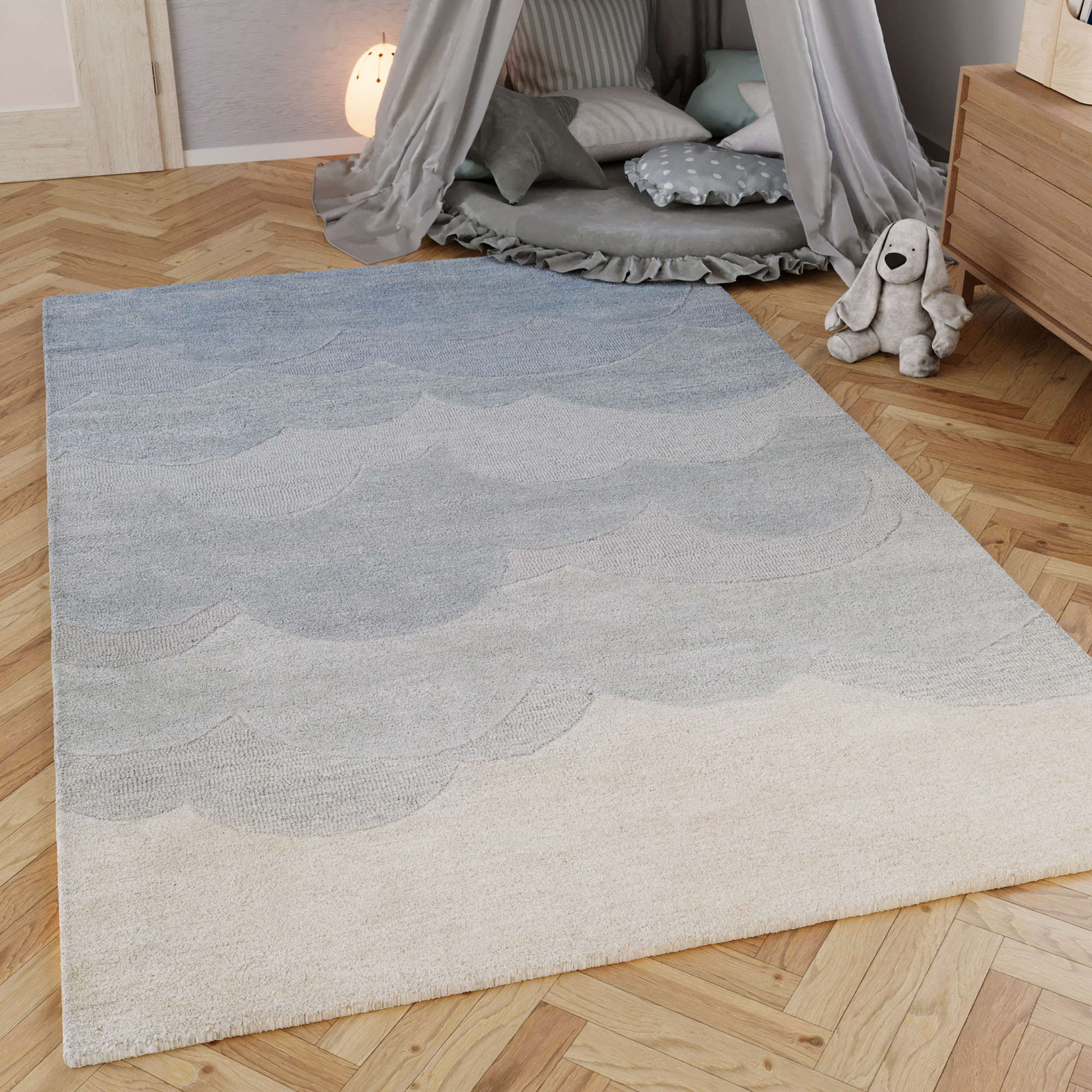 Kinderteppich Blau 