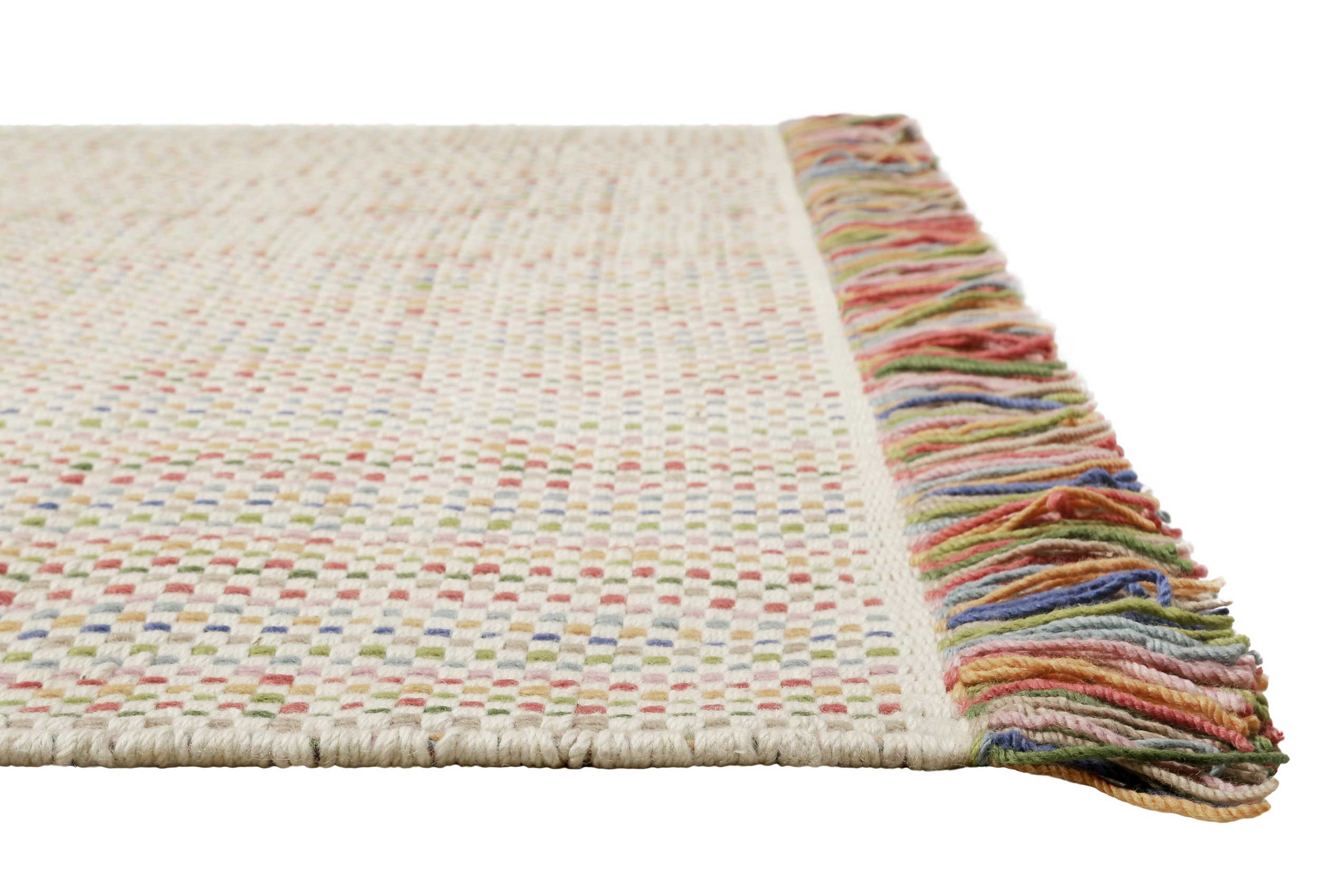 Kinderteppich aus Schurwolle Beige Bunt 