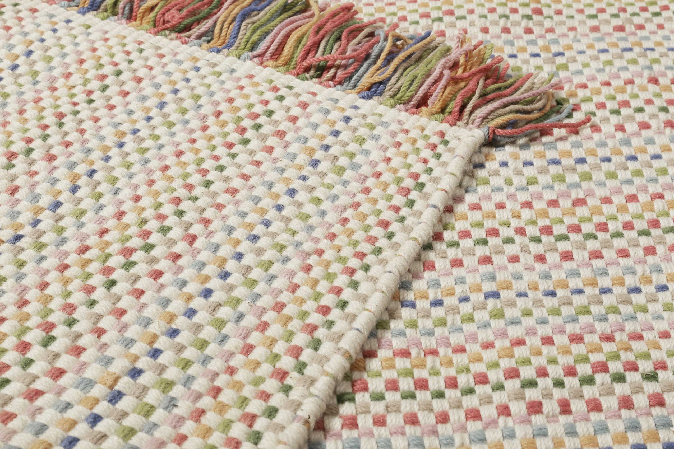 Kinderteppich aus Schurwolle Beige Bunt 