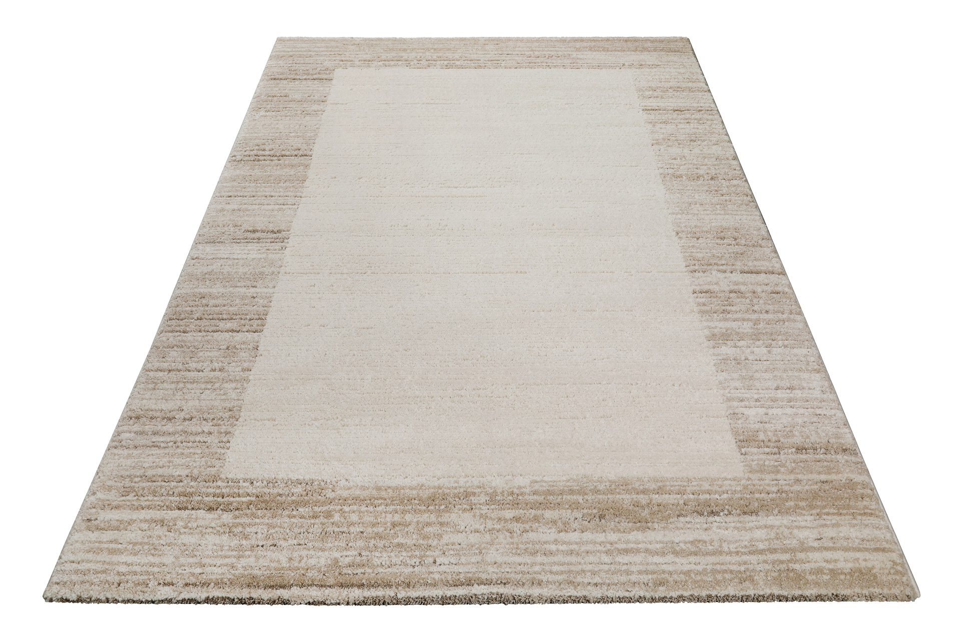 Kurzflor Teppich Creme Beige 