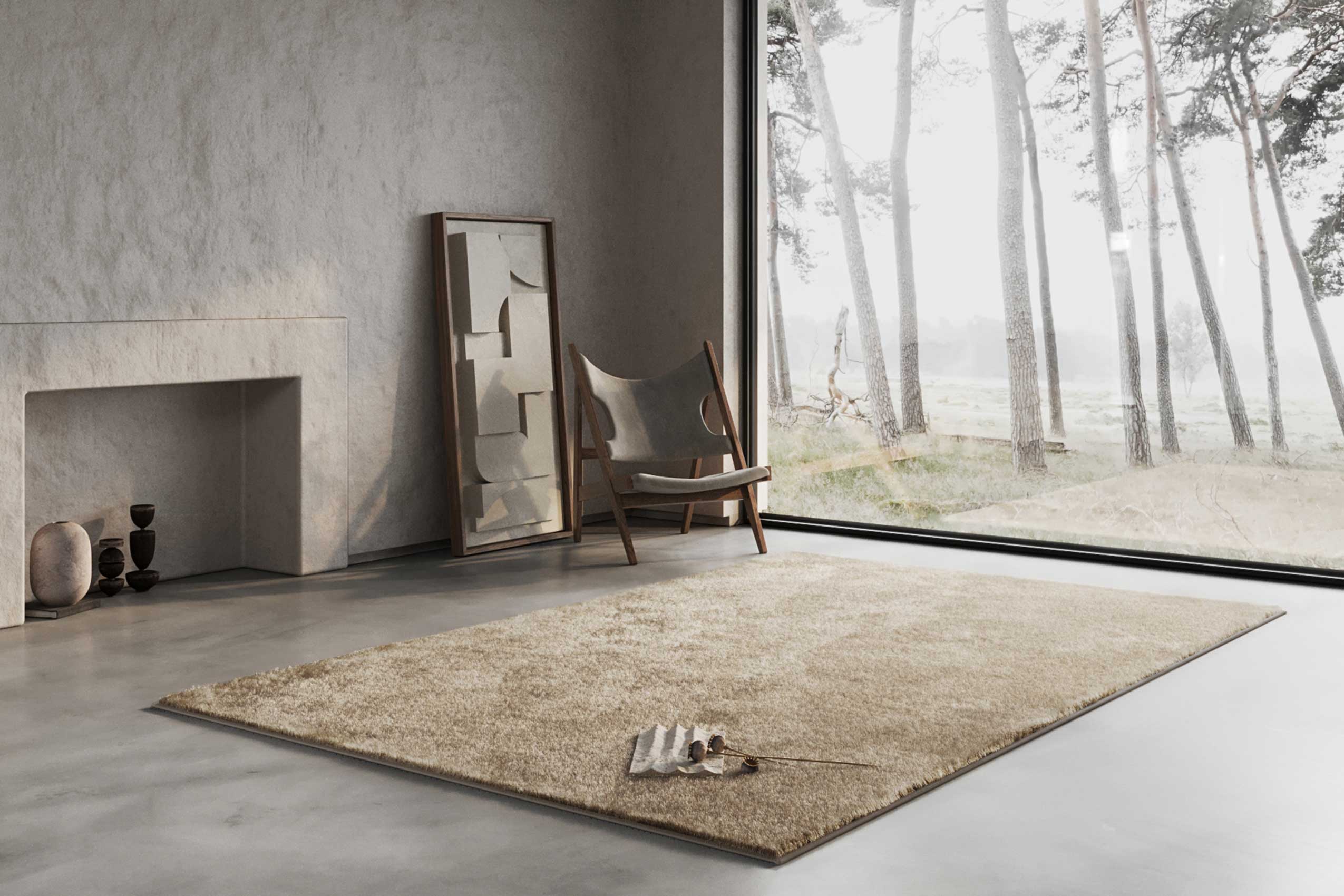 Teppich Beige Sand Hochflor » Fanny « WECONhome Basics - Ansicht 1