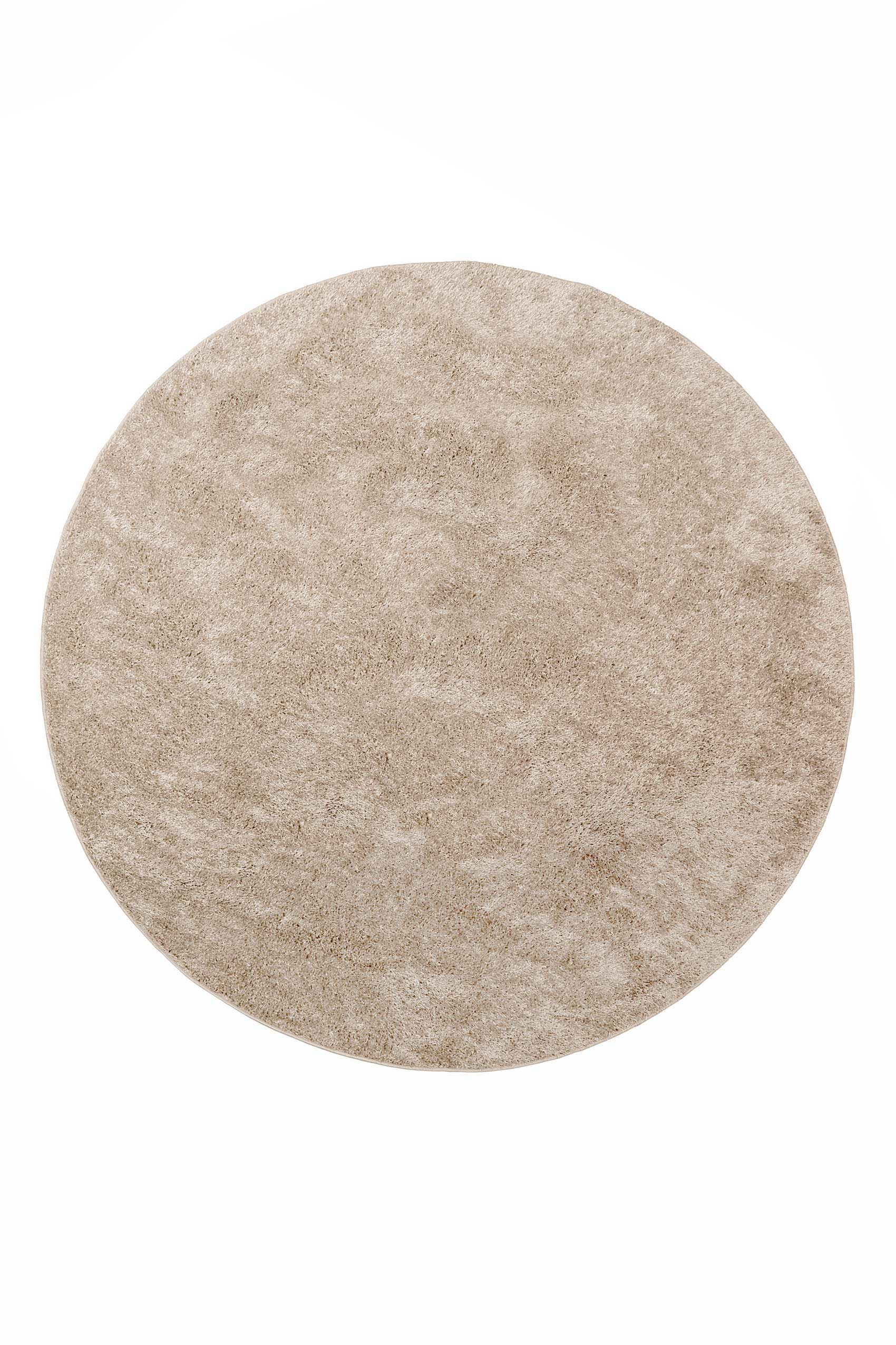 Teppich Rund Beige Sand Hochflor