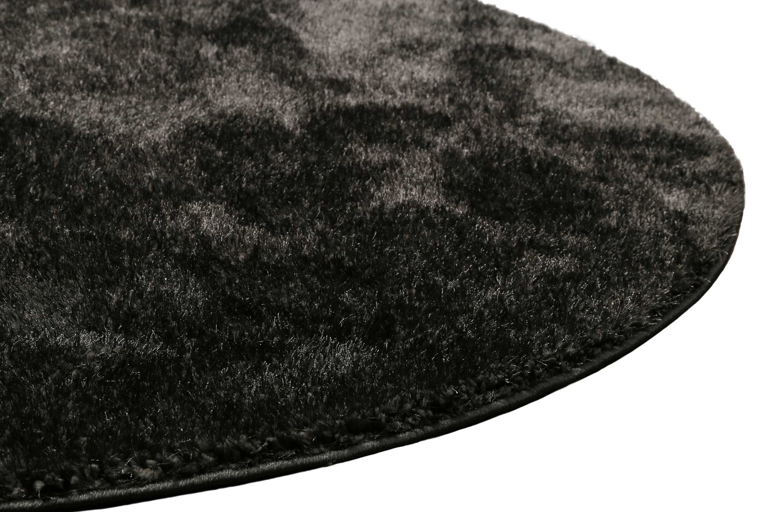 Teppich Rund Anthrazit Hochflor