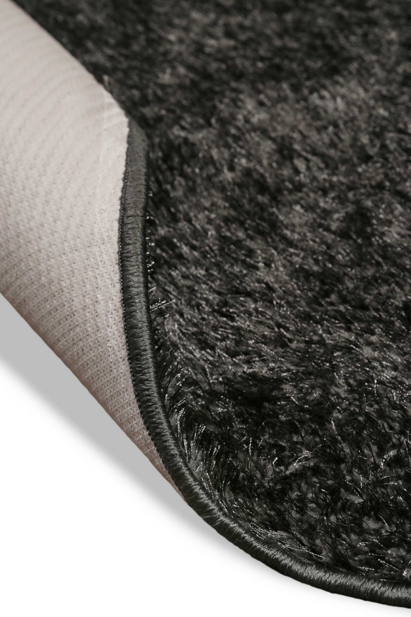 Teppich Rund Anthrazit Hochflor