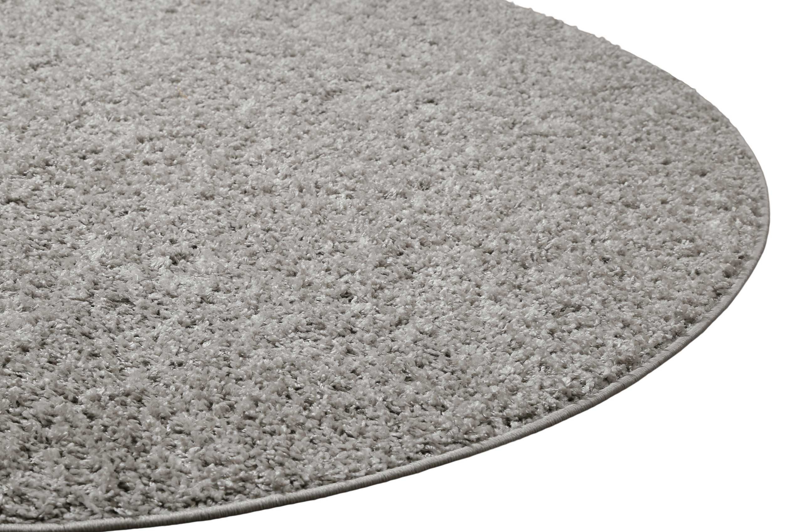 Teppich Rund Grau Hochflor