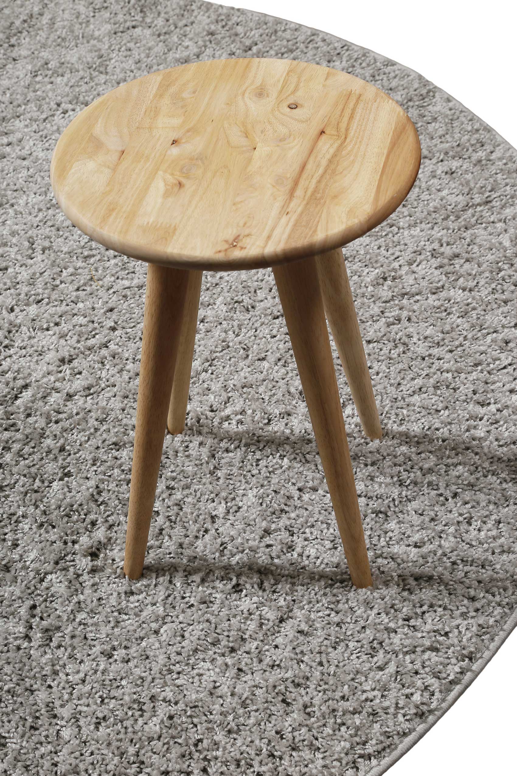 Teppich Rund Grau Hochflor