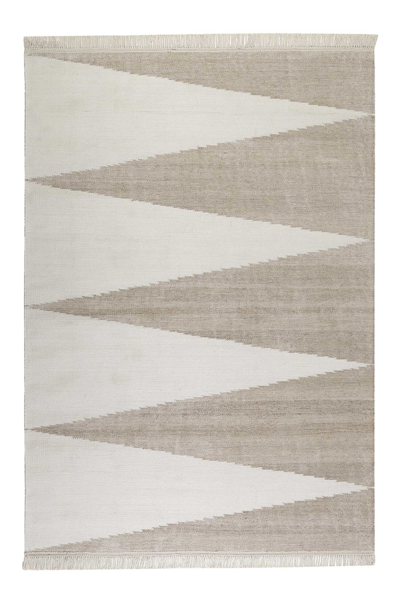 Kelim Teppich Sand Beige aus Naturfasern » Smart Triangle « WECONhome - Ansicht 1
