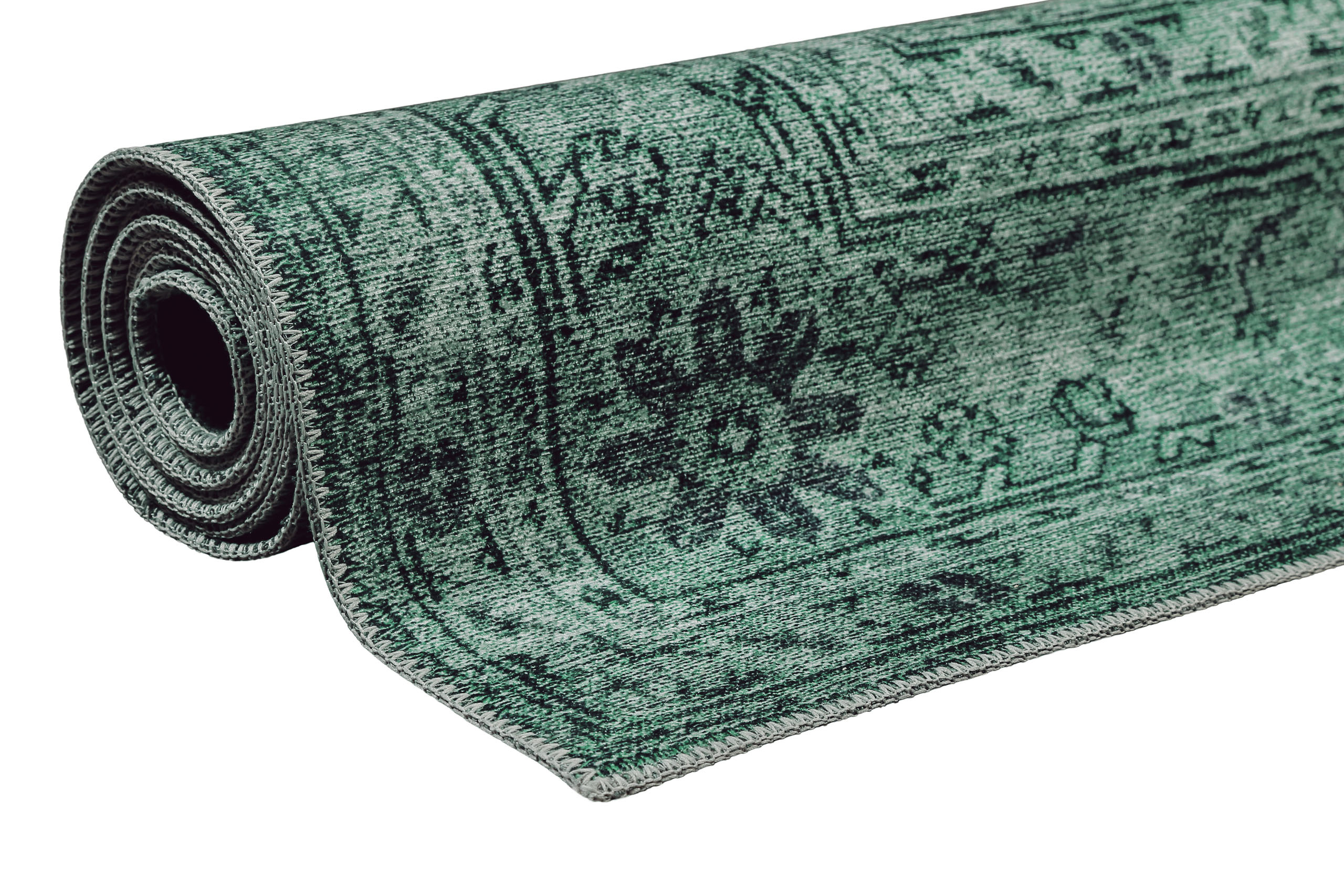 Teppich Anthrazit Grün Vintage 