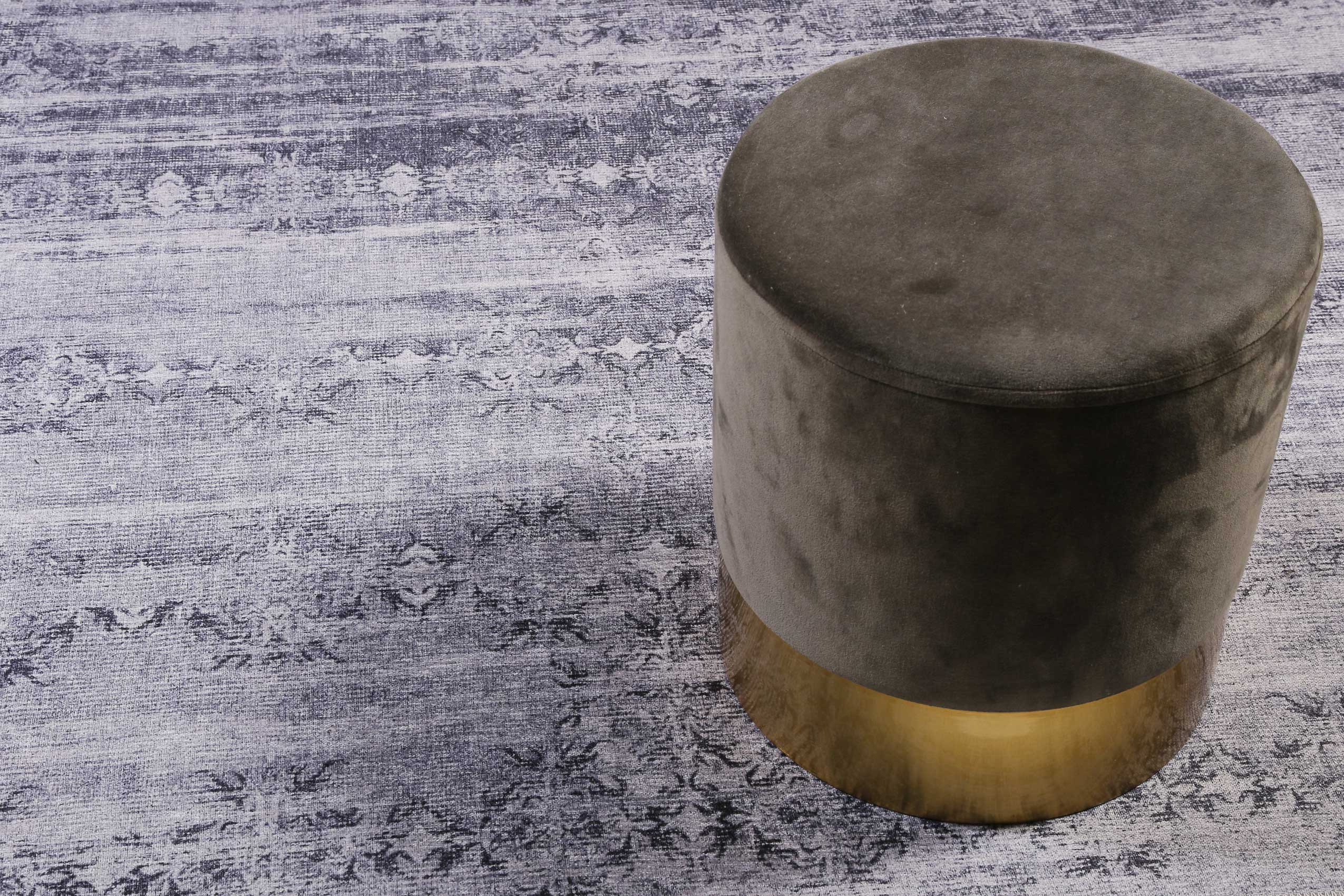Vintage Teppich Grau Silber 
