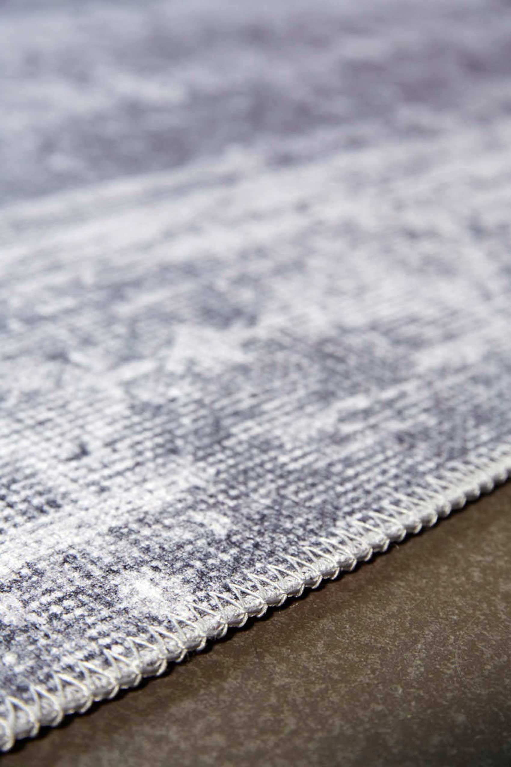 Vintage Teppich Grau Silber 