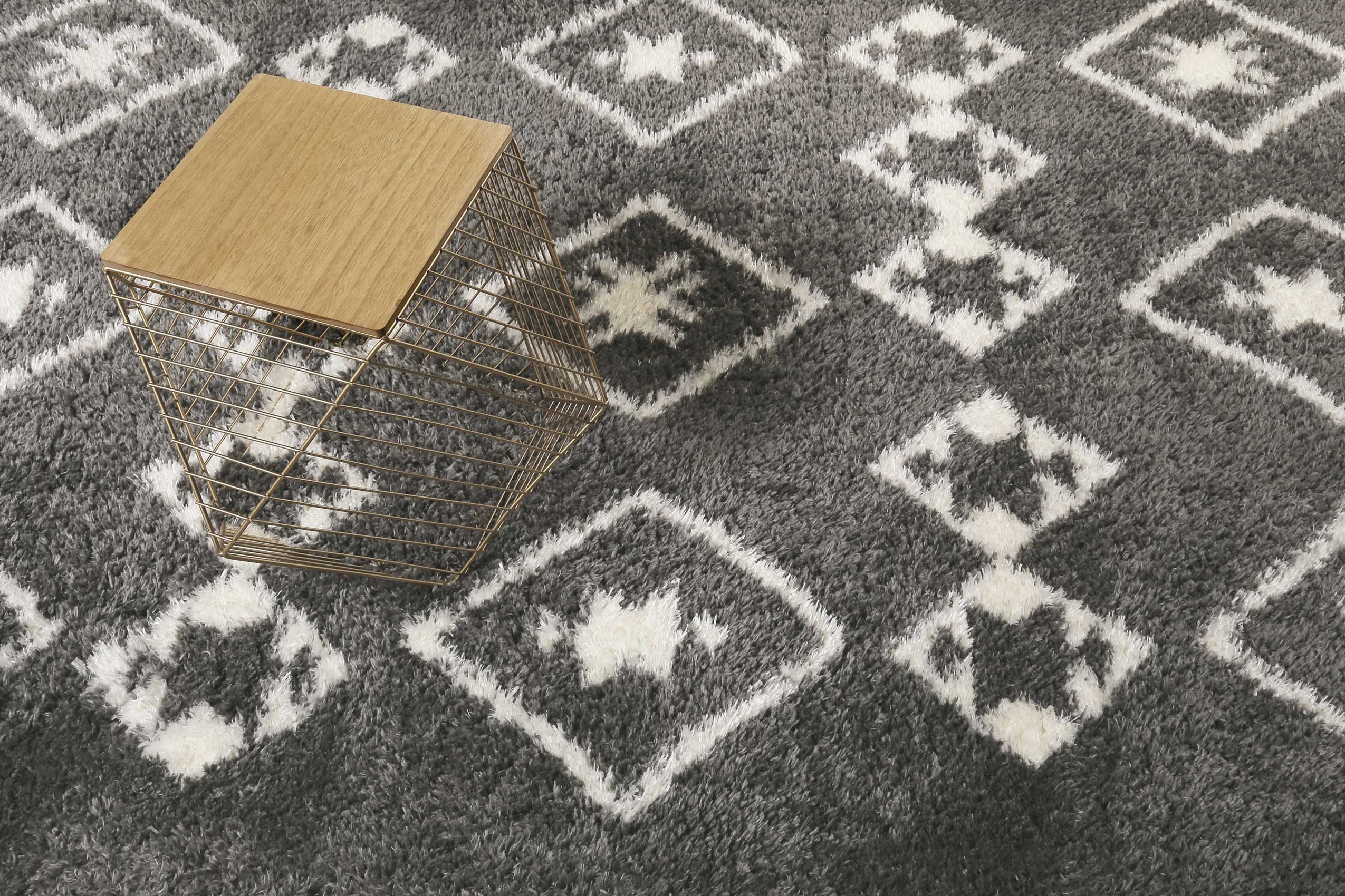 Teppich Grau Hochflor 