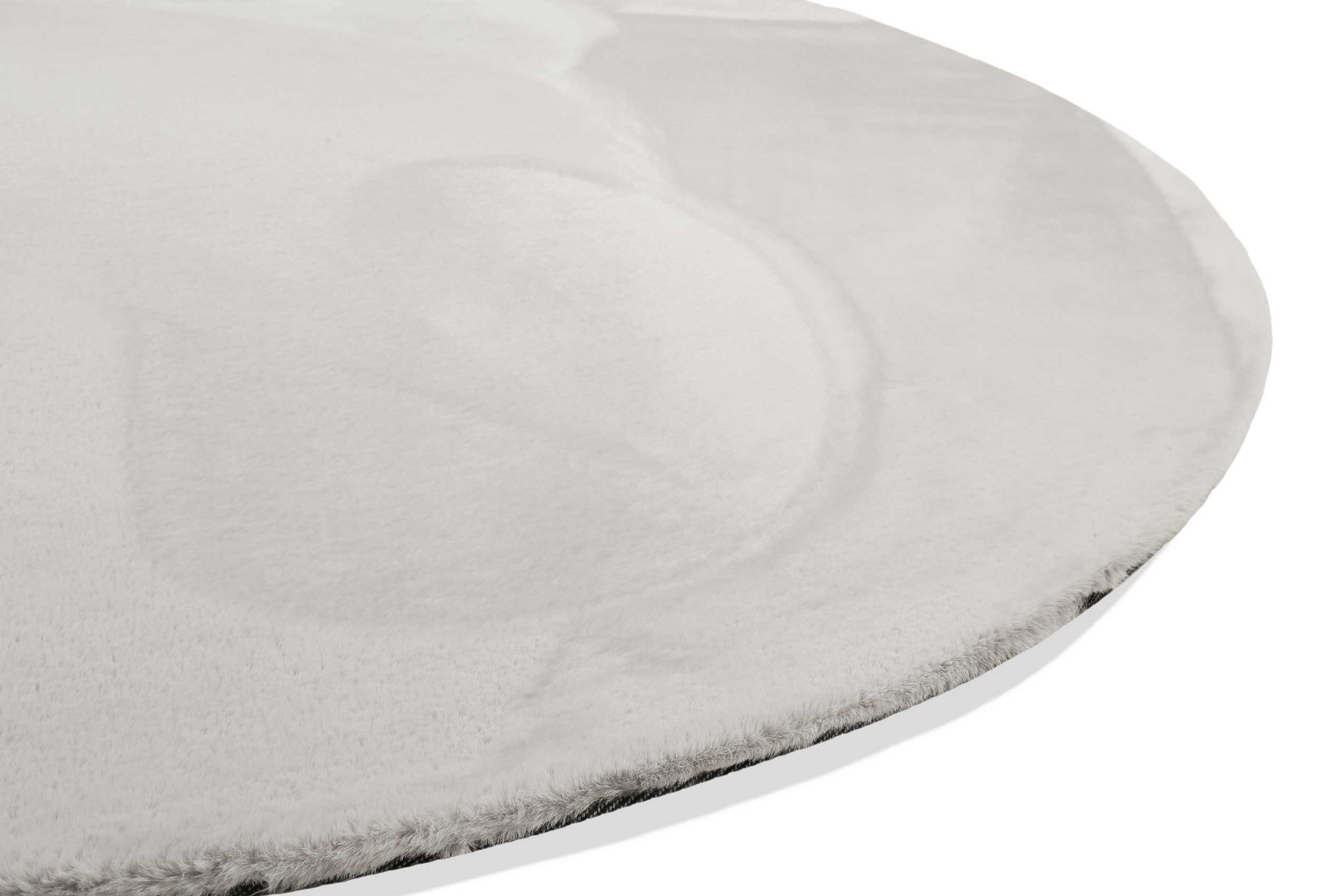 Teppich Rund Beige Grau flauschig und weich 