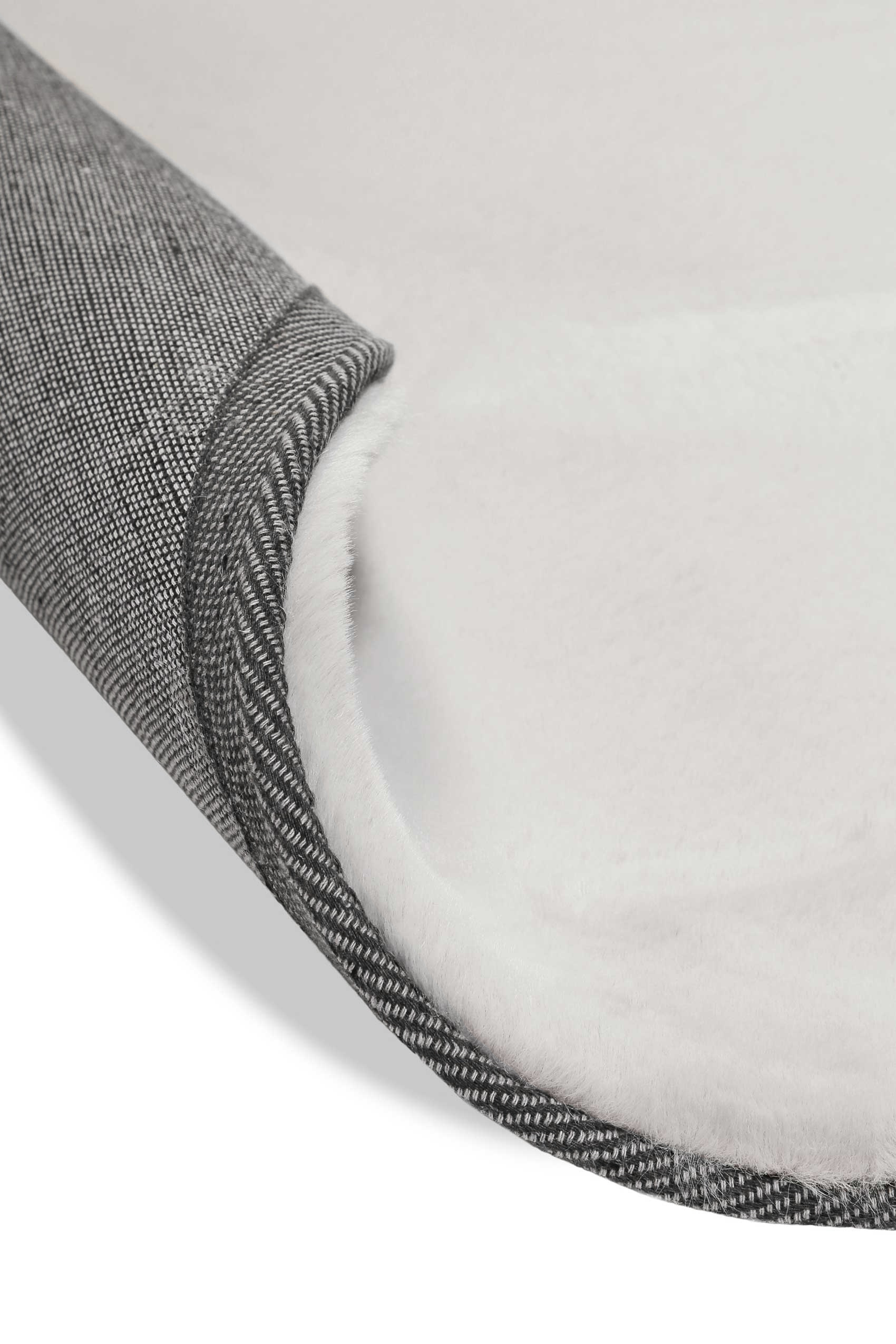 Teppich Rund Beige Grau flauschig und weich 