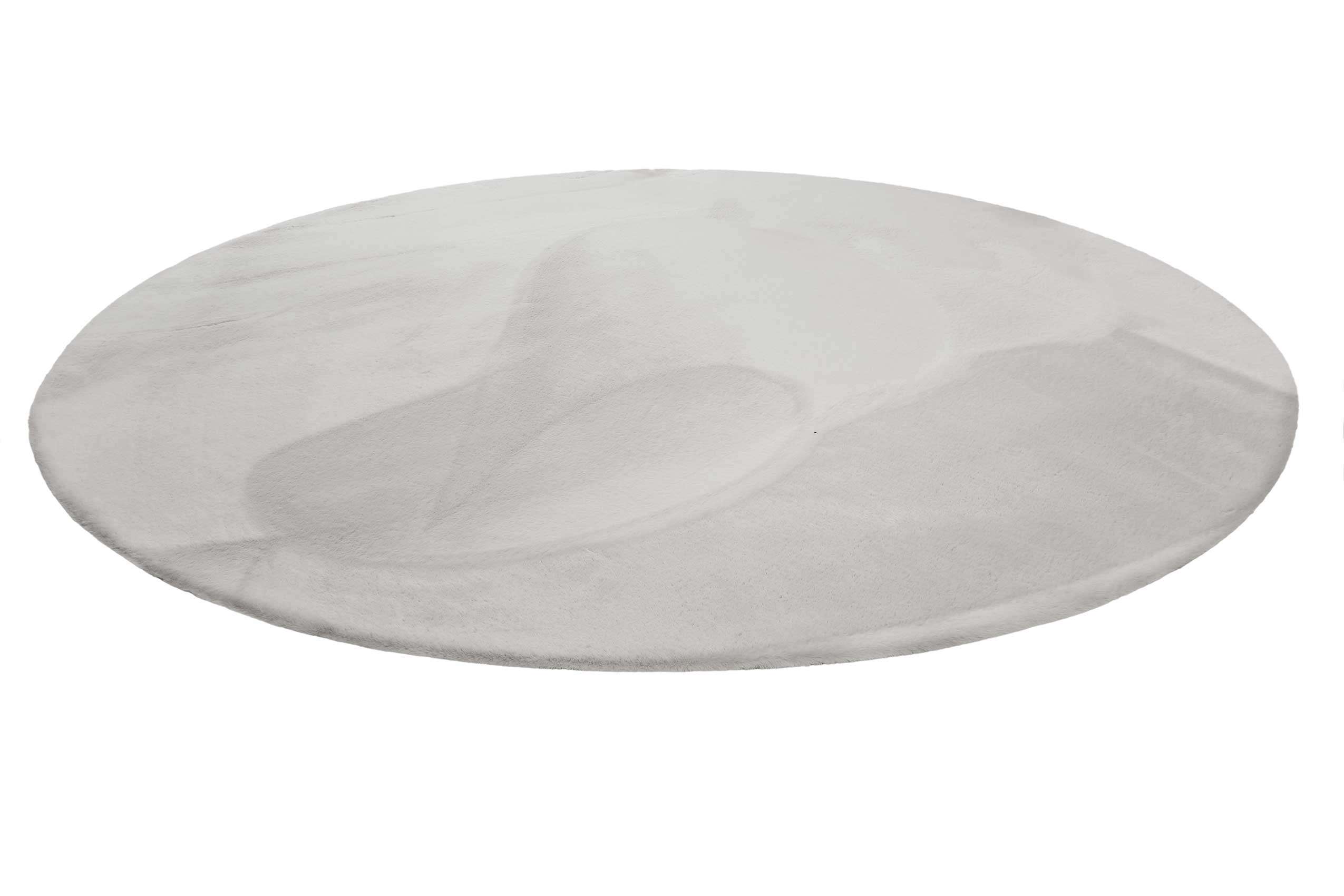 Teppich Rund Beige Grau flauschig und weich 