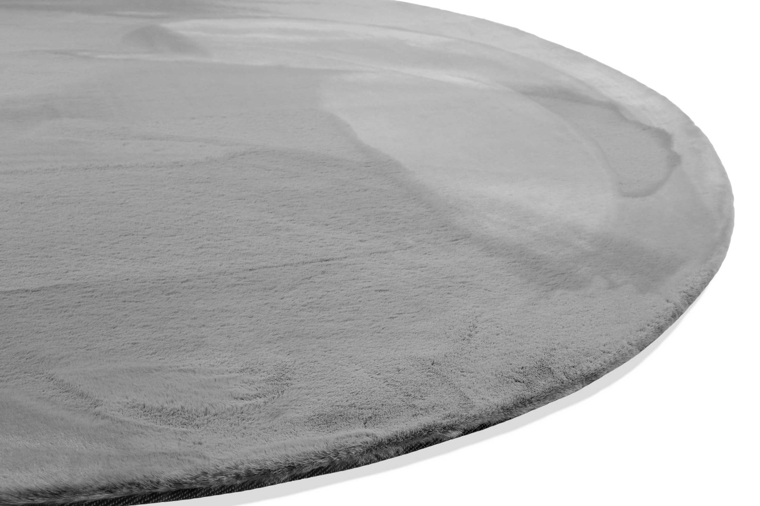 Teppich Rund Grau flauschig und weich 