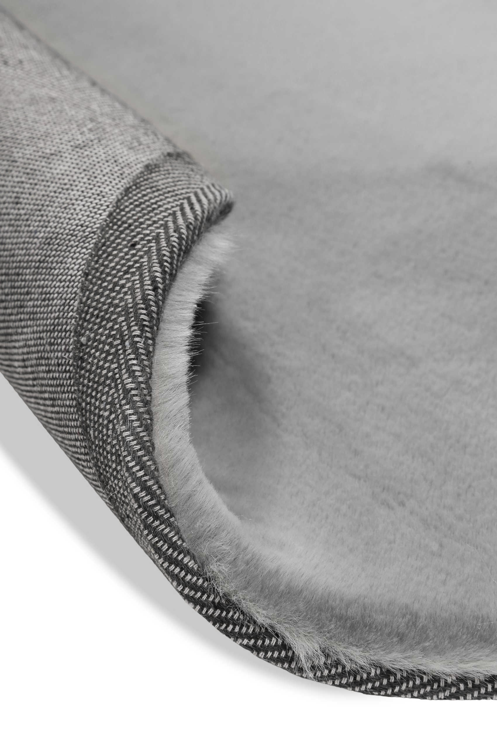 Teppich Rund Grau flauschig und weich 