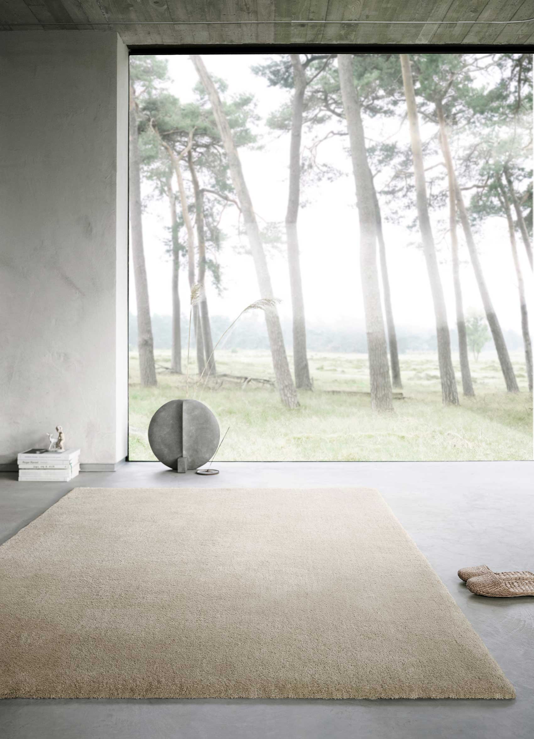 Teppich Sand Beige Hochflor 