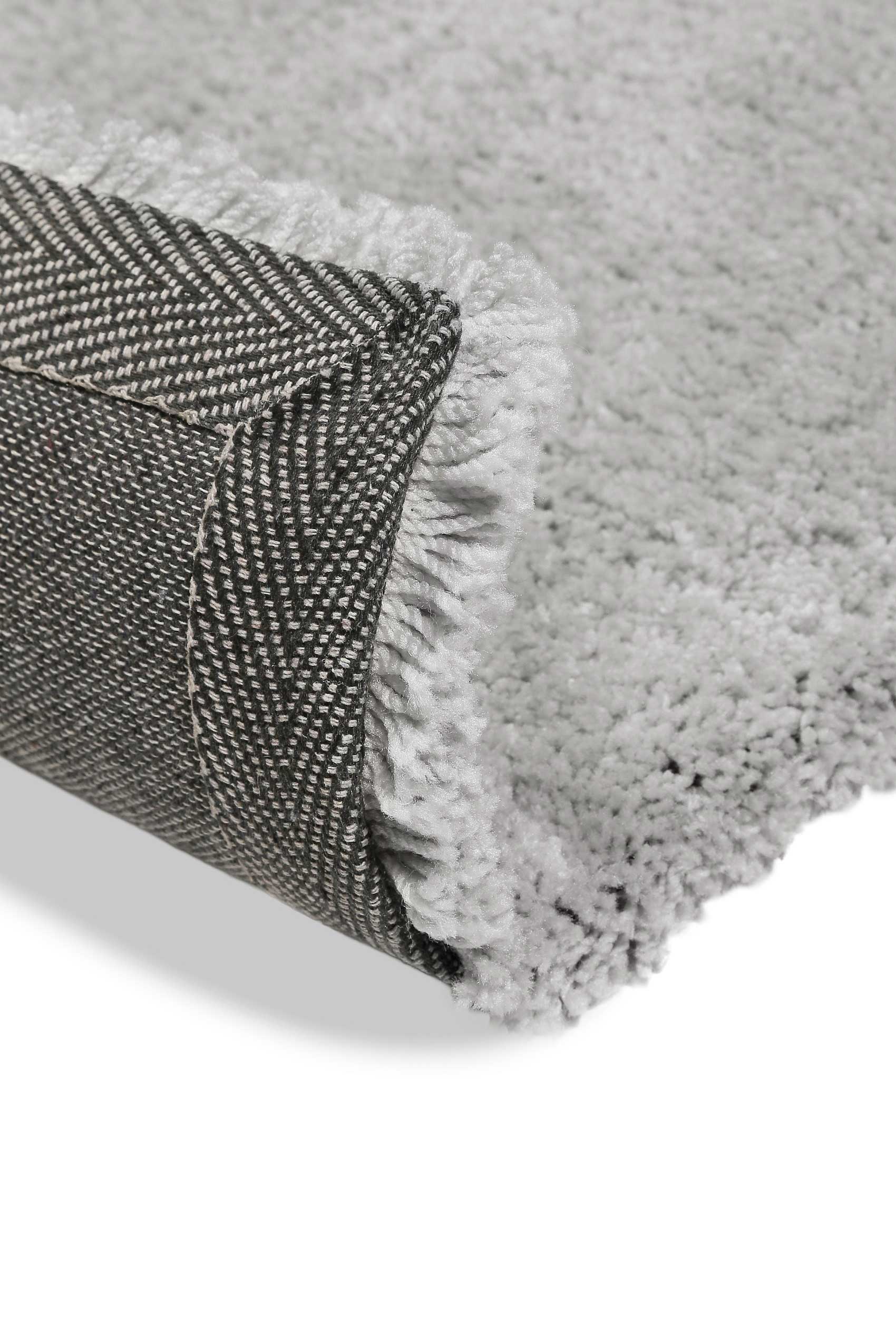 Teppich Hellgrau Hochflor 