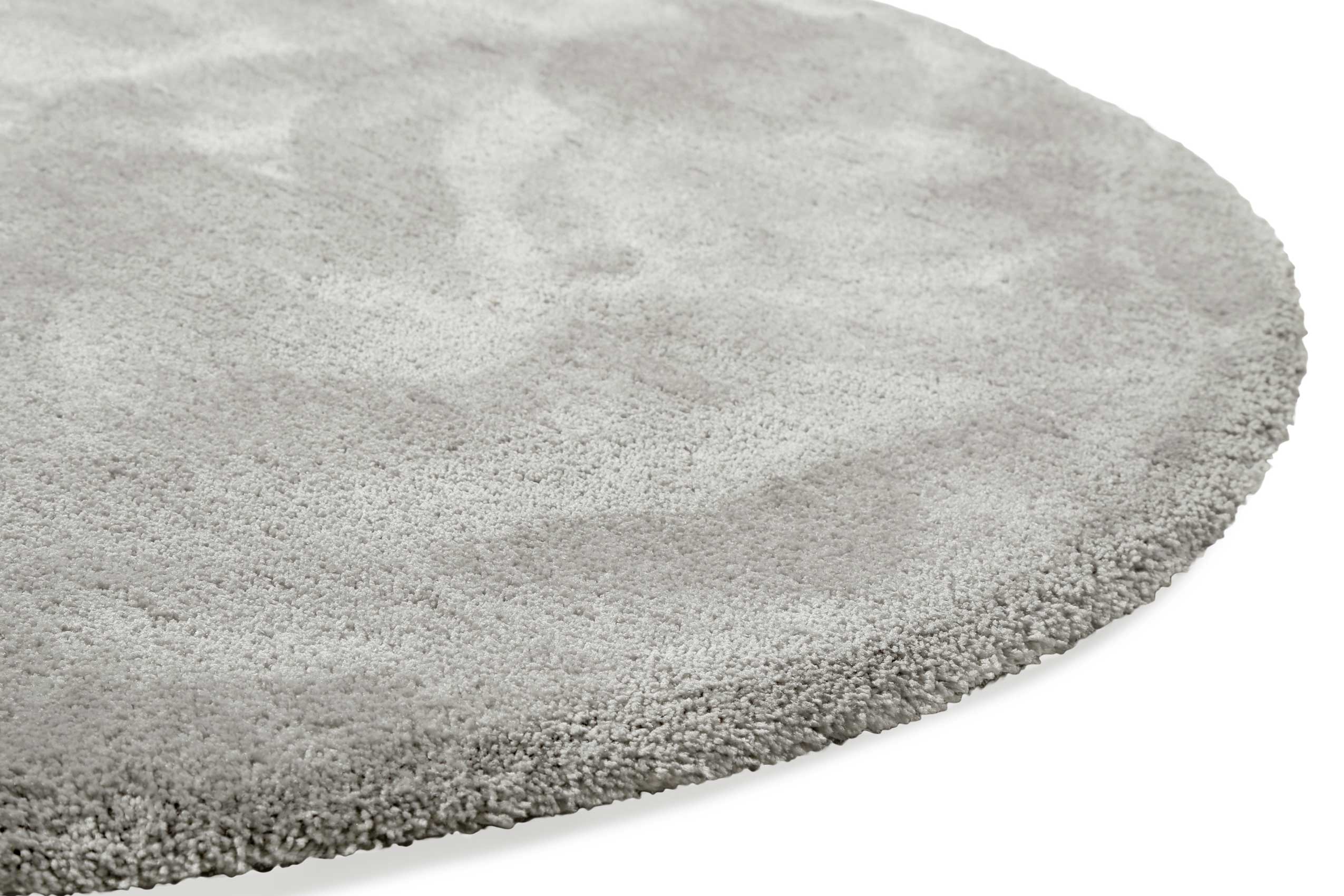 Teppich Rund Hellgrau Hochflor 