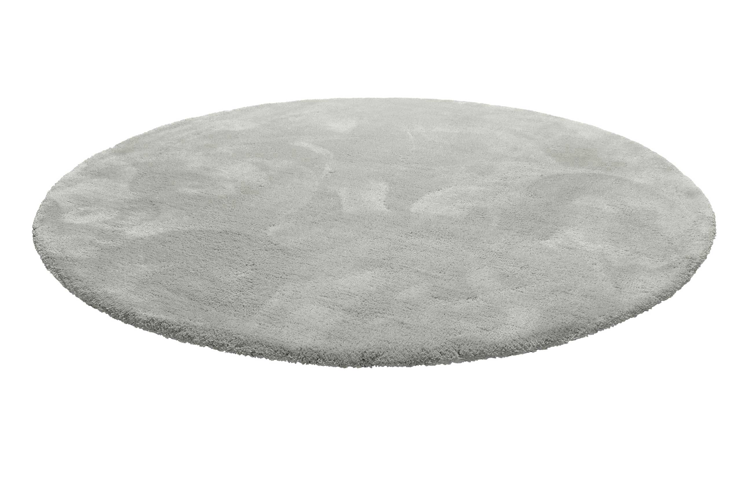 Teppich Rund Hellgrau Hochflor 