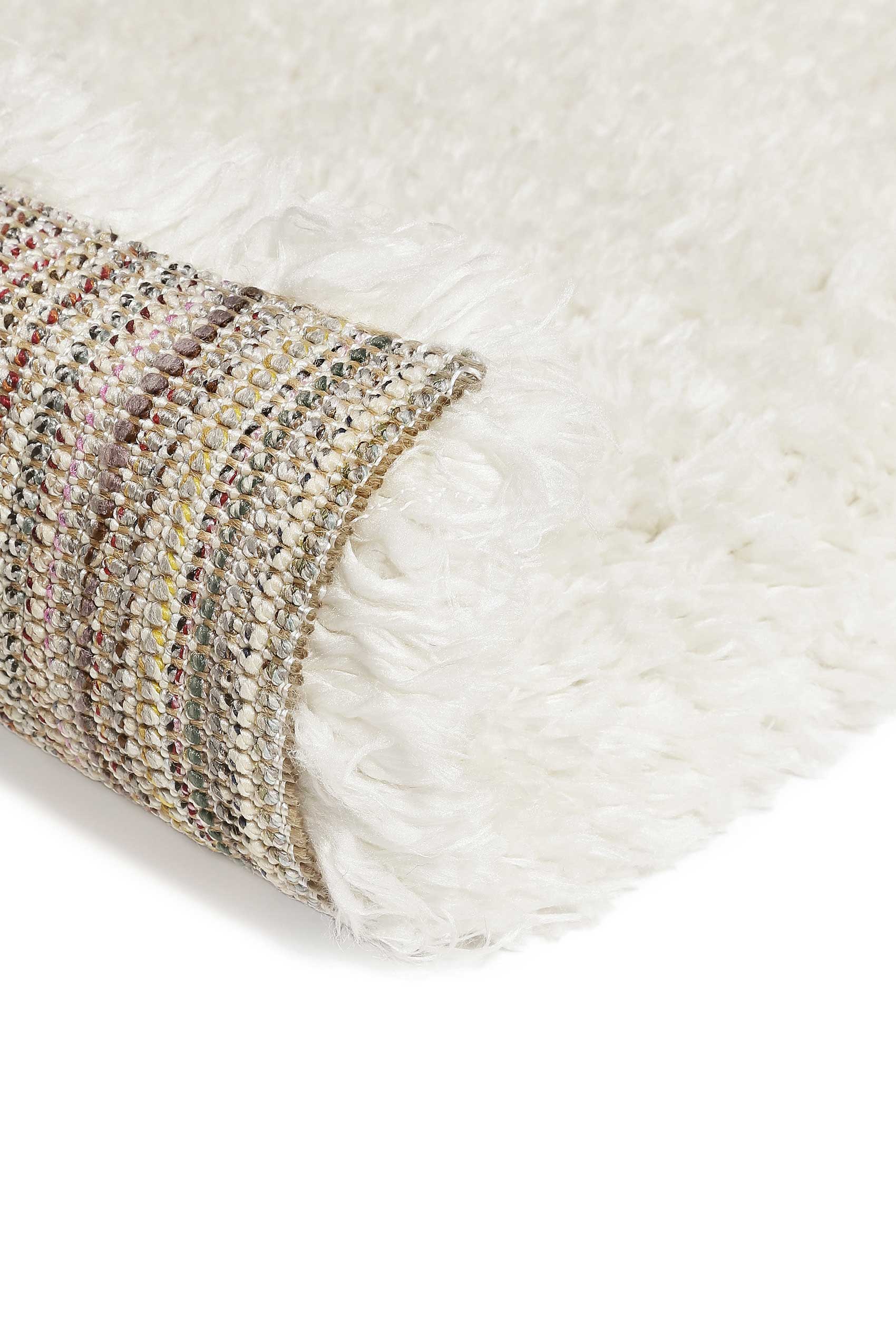 Teppich Creme Weiß Hochflor 