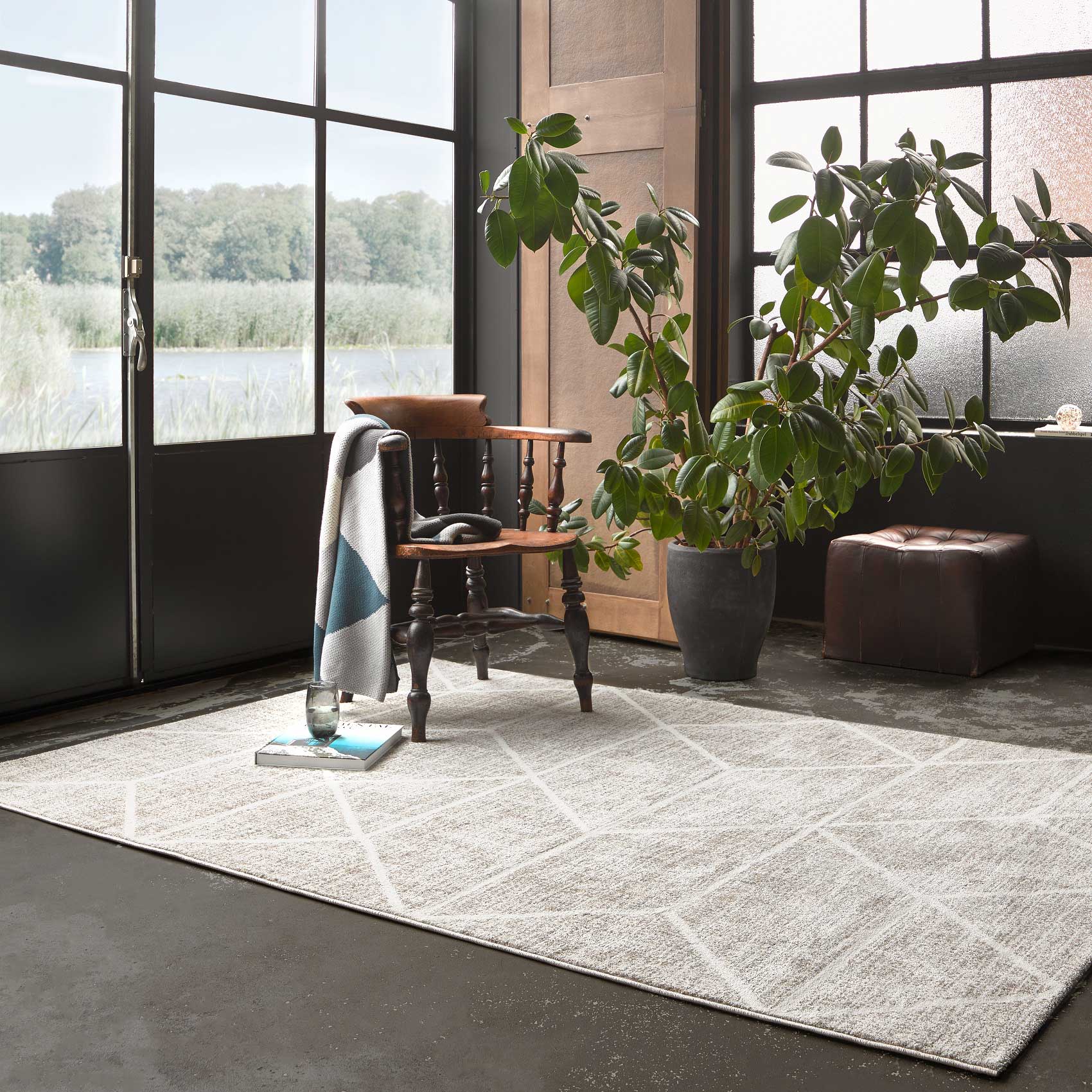 Teppich Grau Sand Kurzflor 