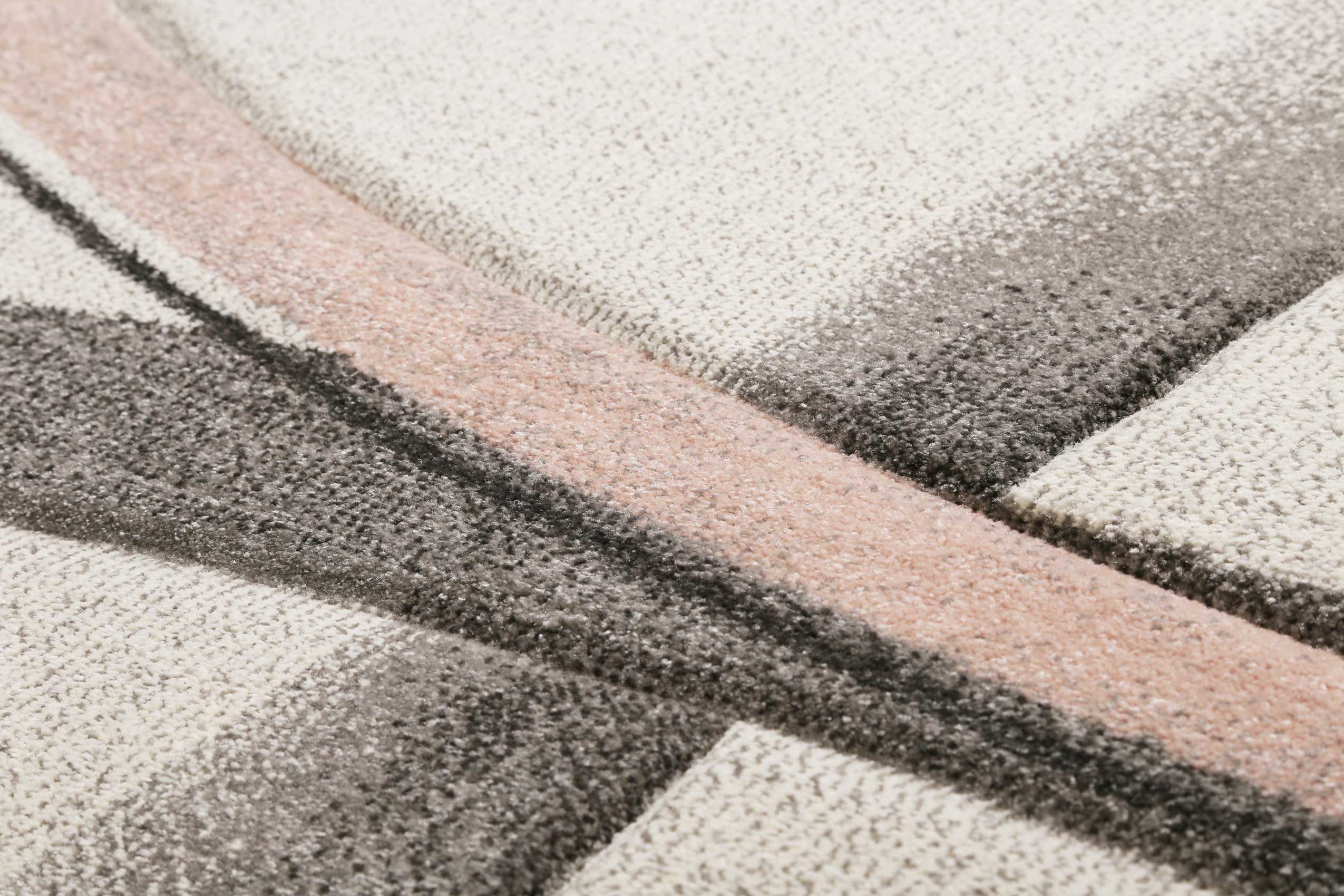 Teppich Kurzflor beige rosa 