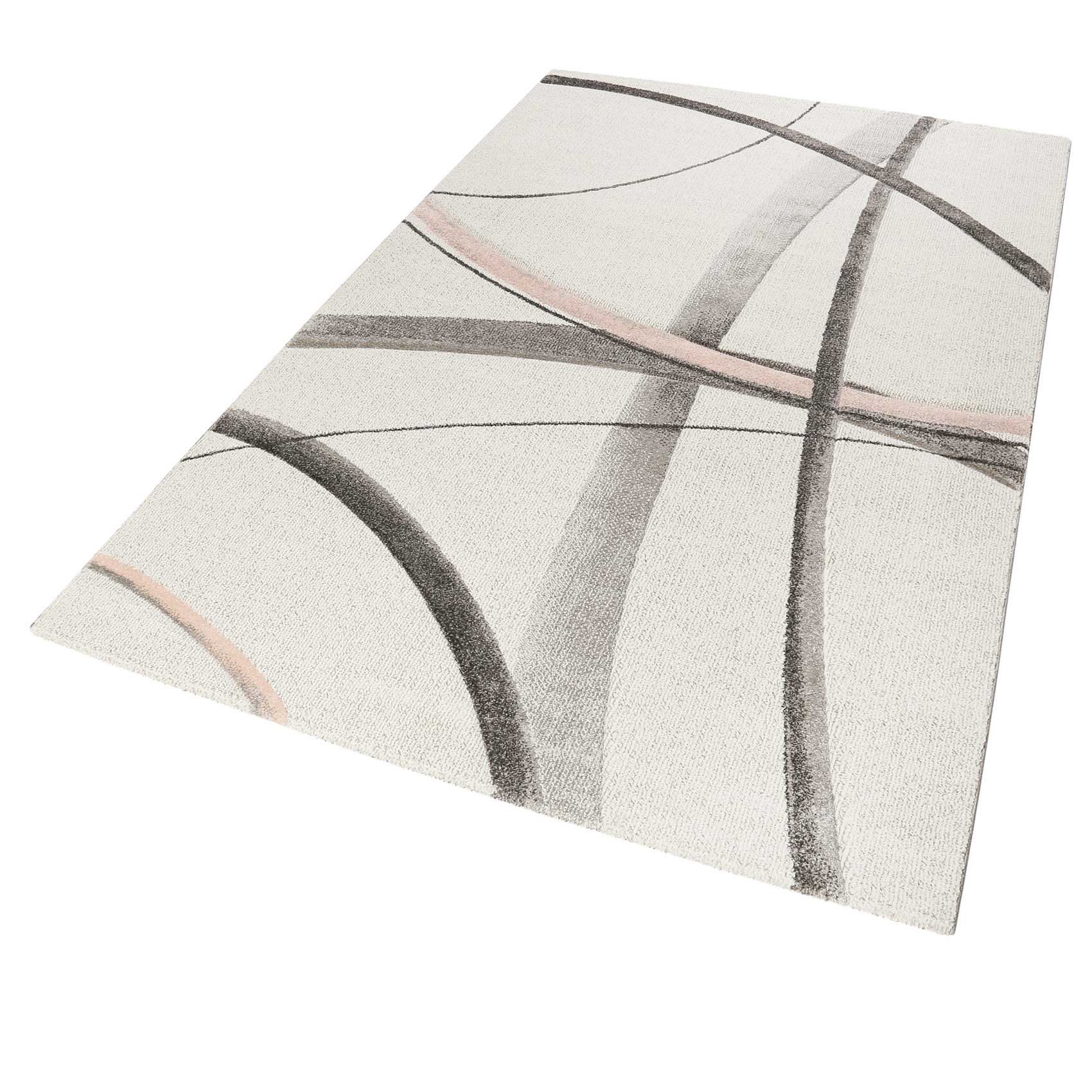 Teppich Kurzflor beige rosa 