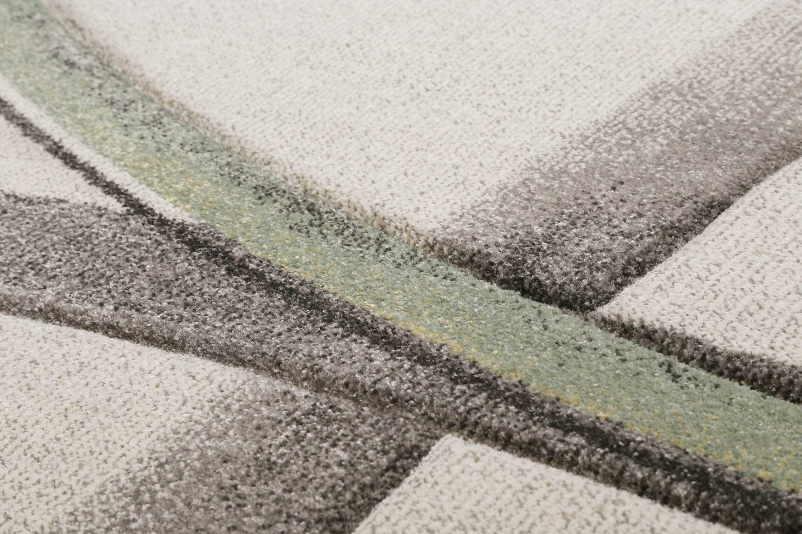 Teppich Kurzflor beige grün 