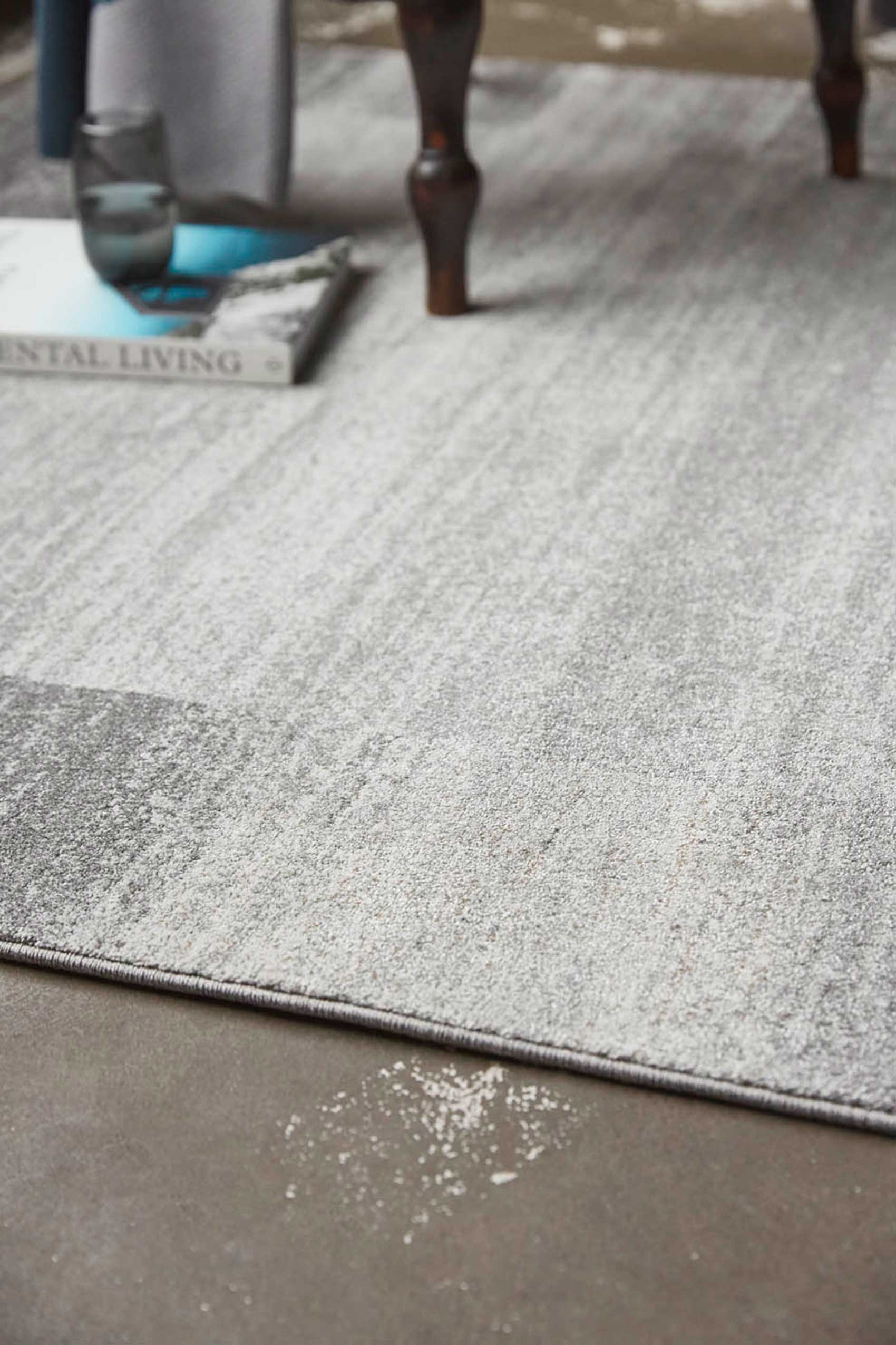 Teppich Grau Silber Kurzflor 
