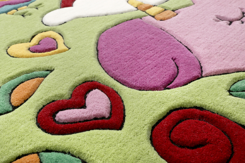 Doodle Kinderteppich Bunt Kurzflor 