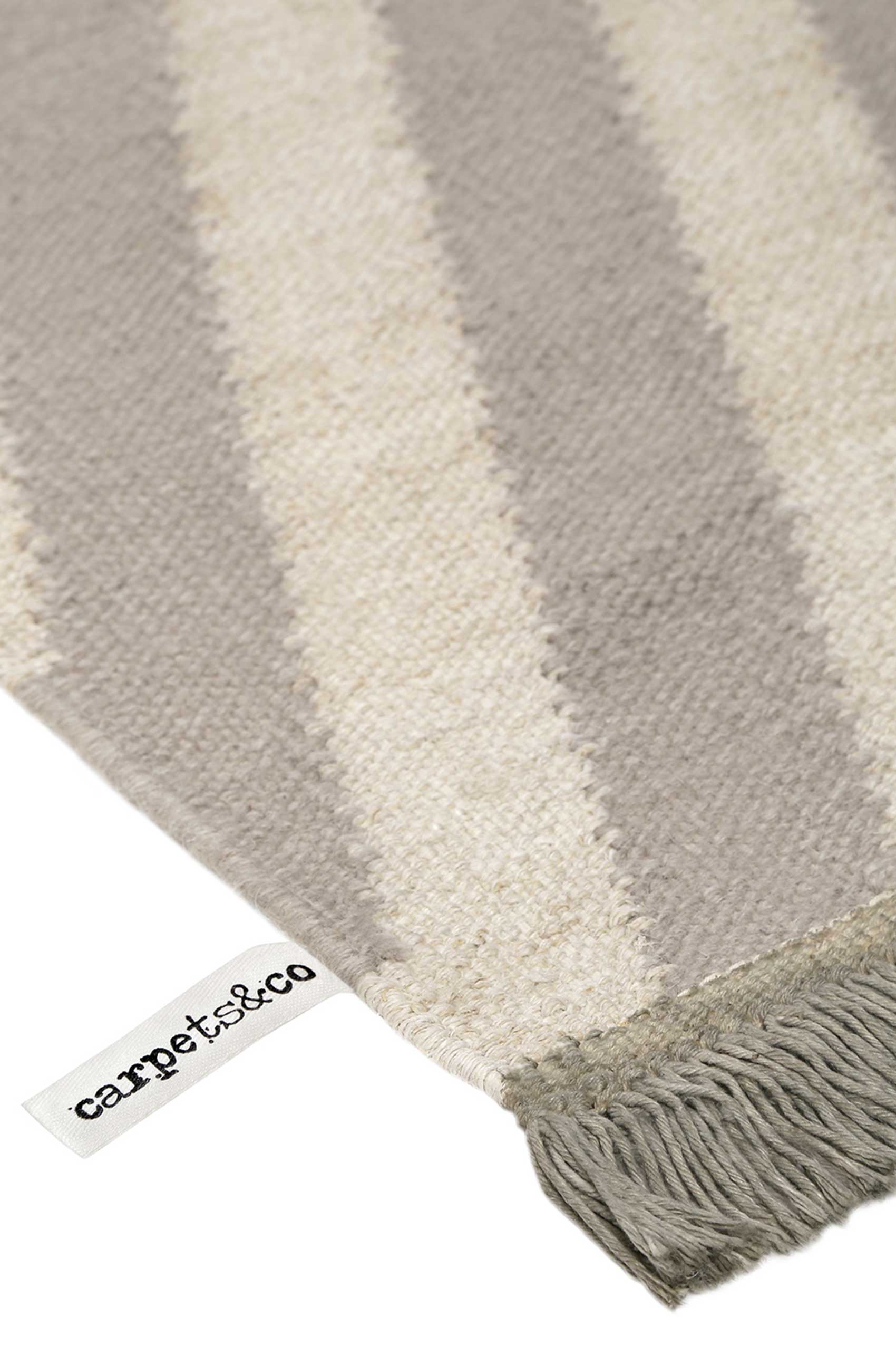 Kelim Teppich Beige Taupe aus Naturfasern 