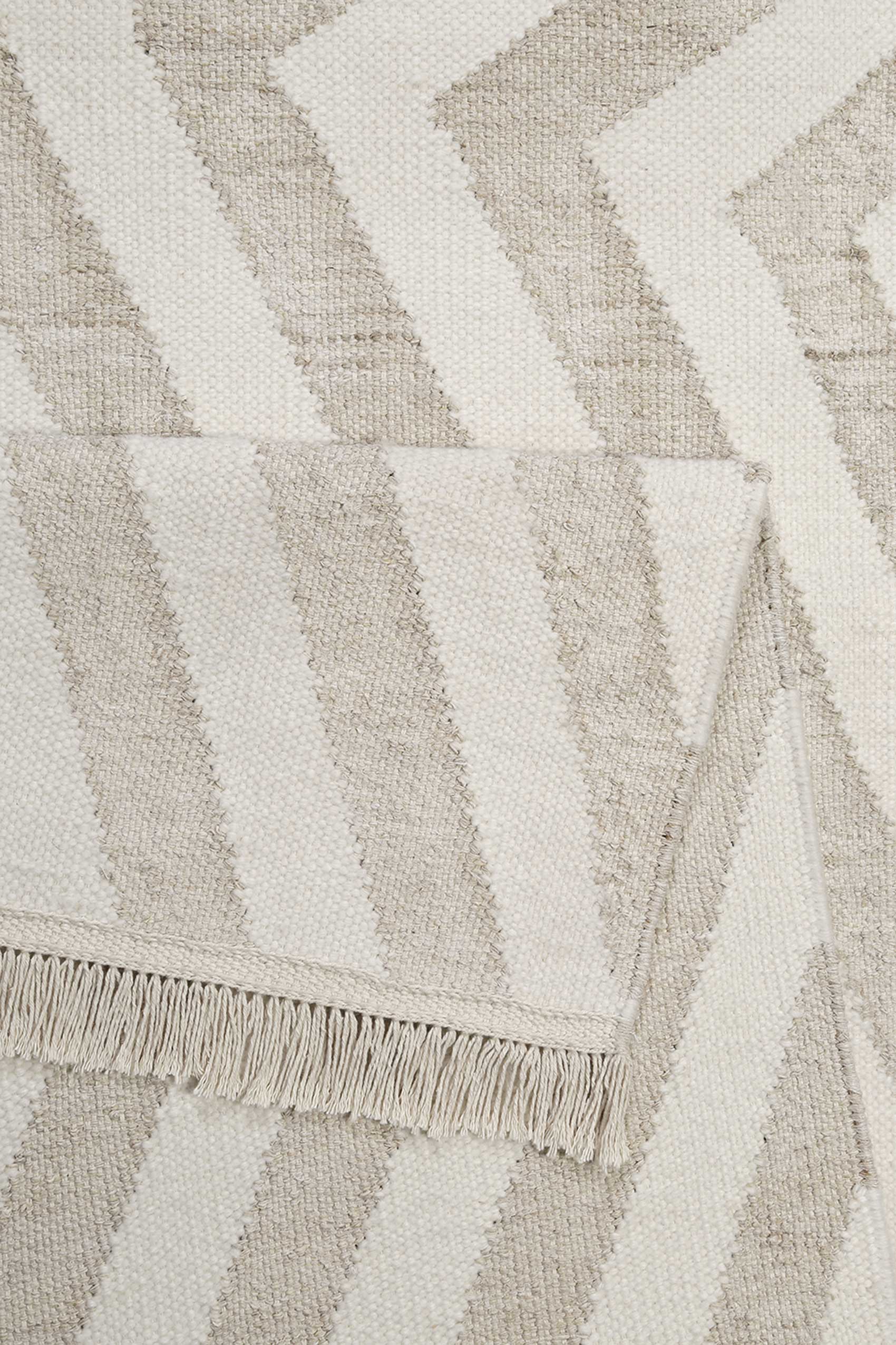 Kelim Teppich Beige aus Naturfaser 
