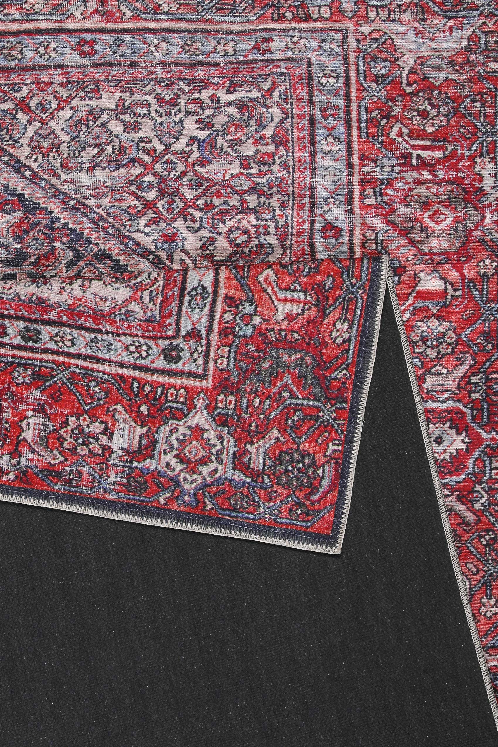 Vintage Teppich Rot Blau 
