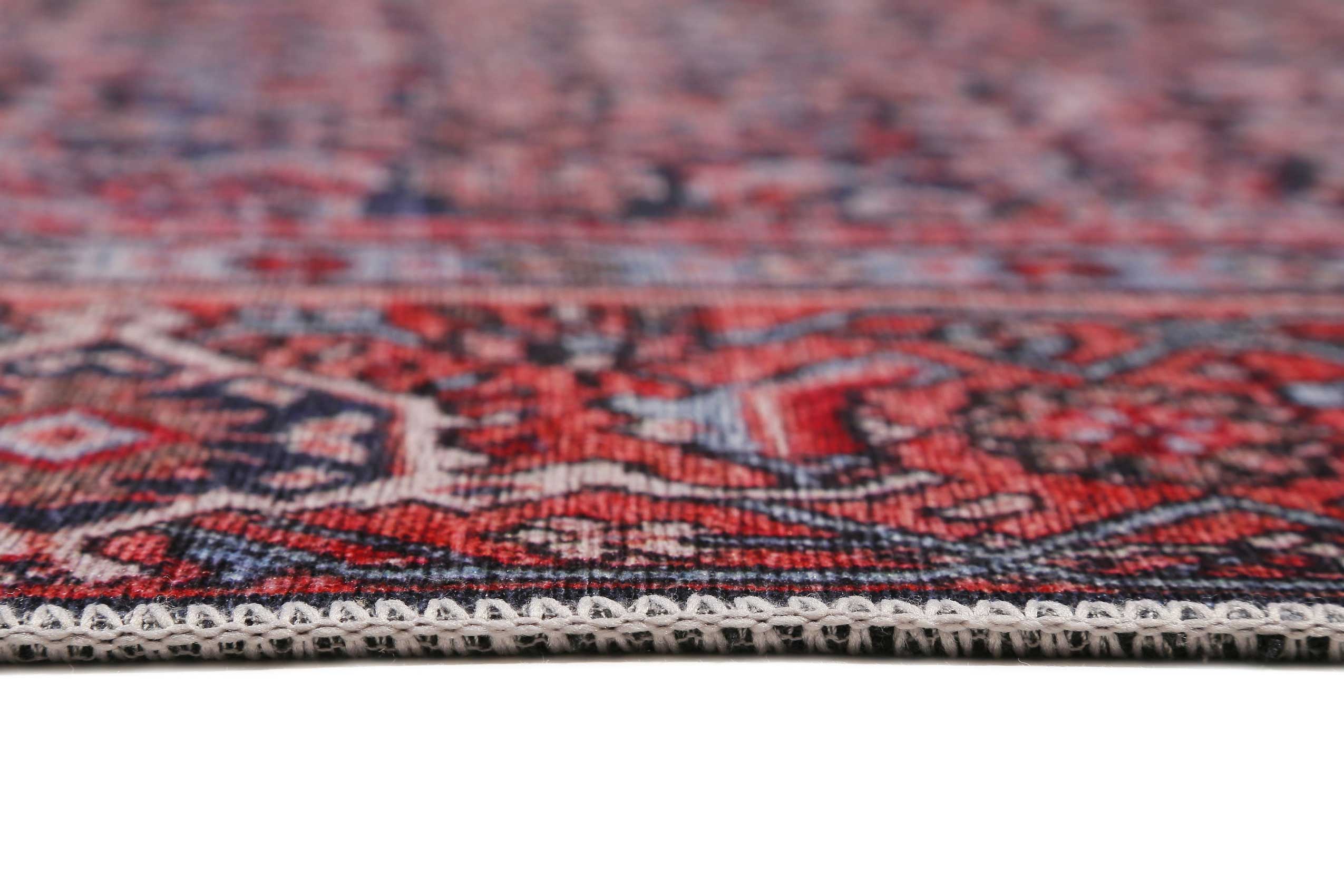 Vintage Teppich Rot Blau 
