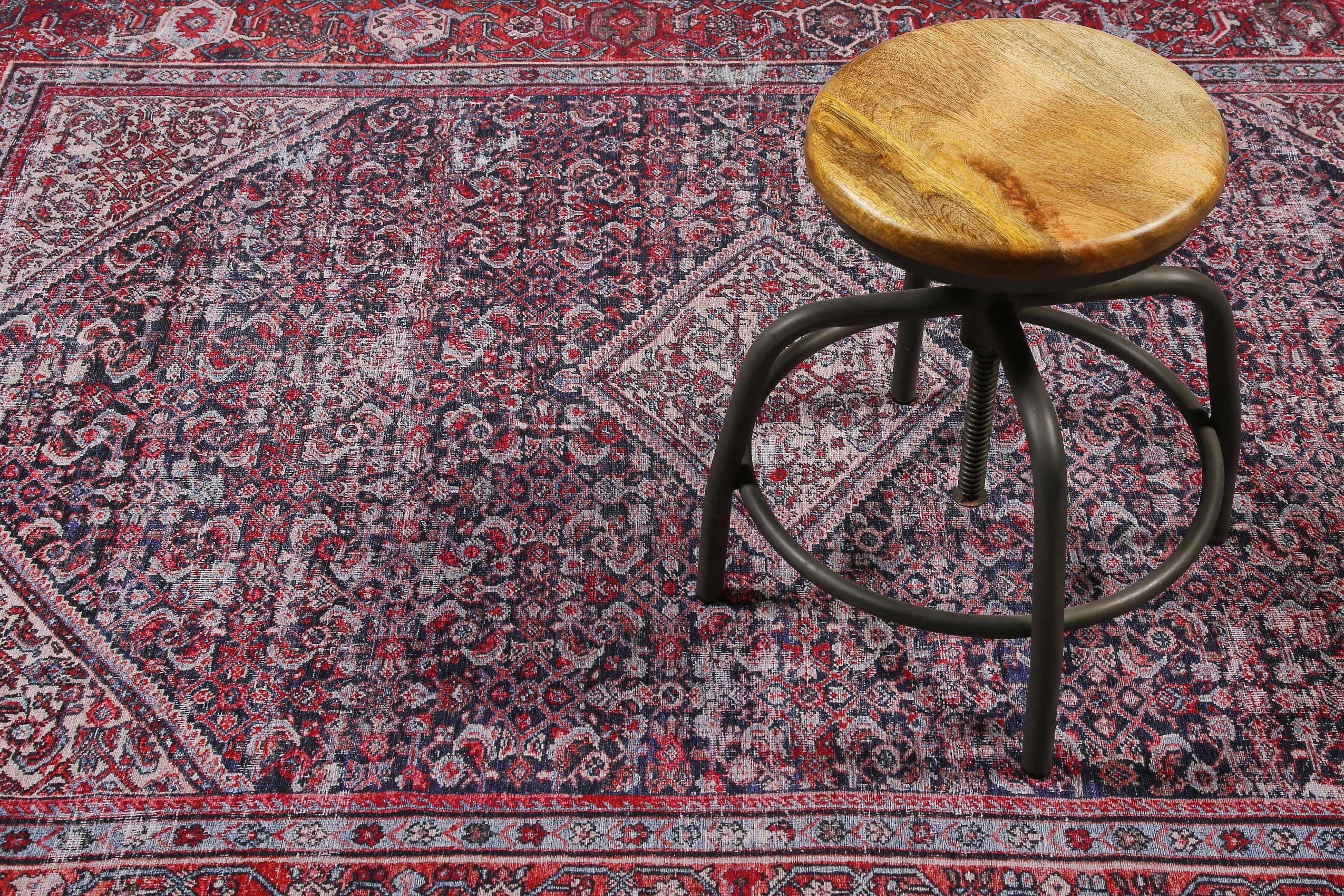 Vintage Teppich Rot Blau 