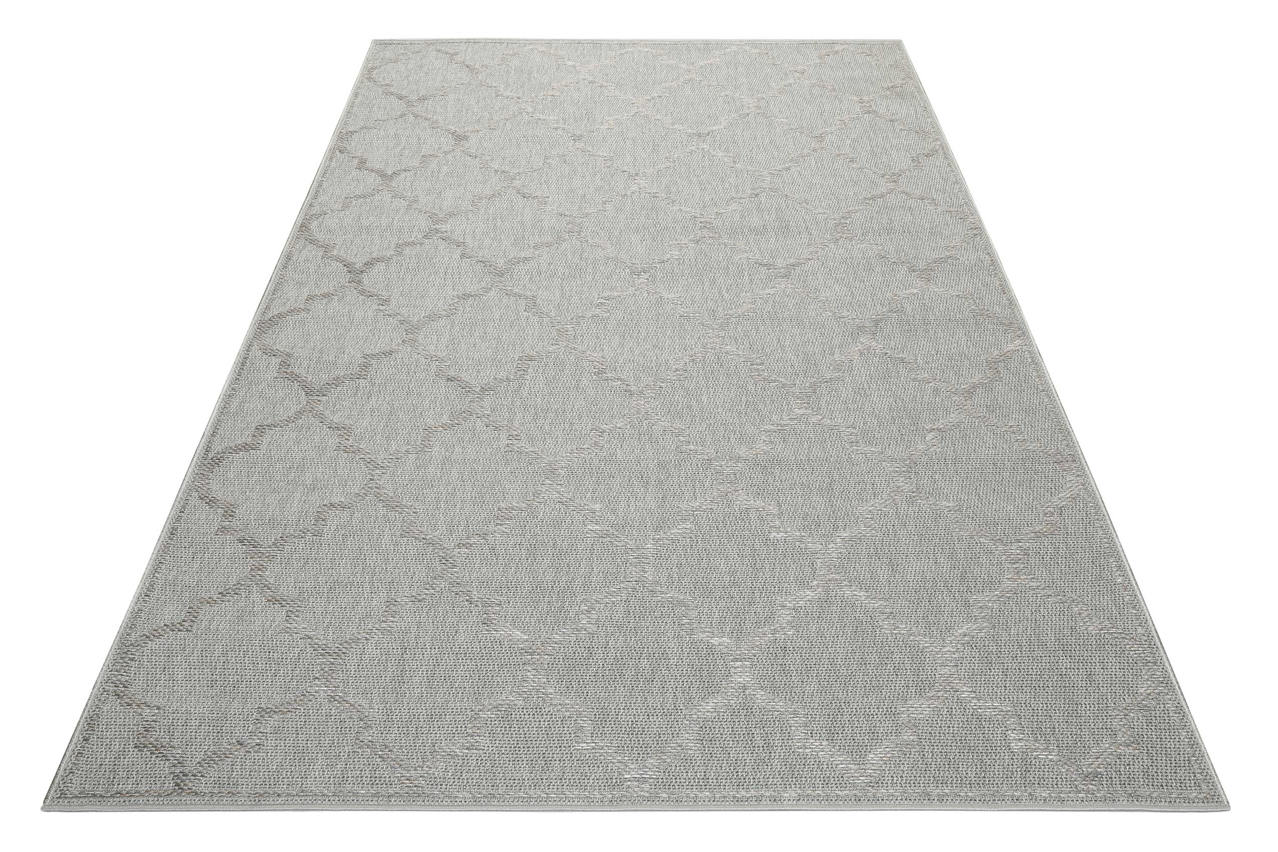 Outdoor Teppich Grau Silber 