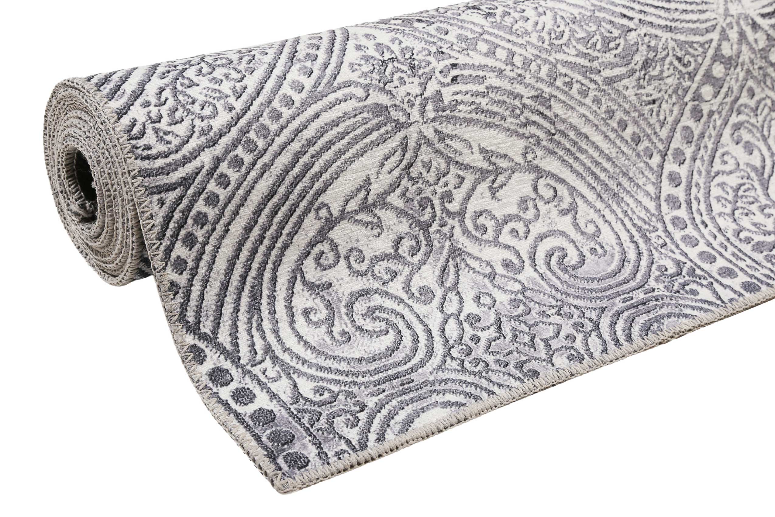 Vintage Teppich Grau Kurzflor 
