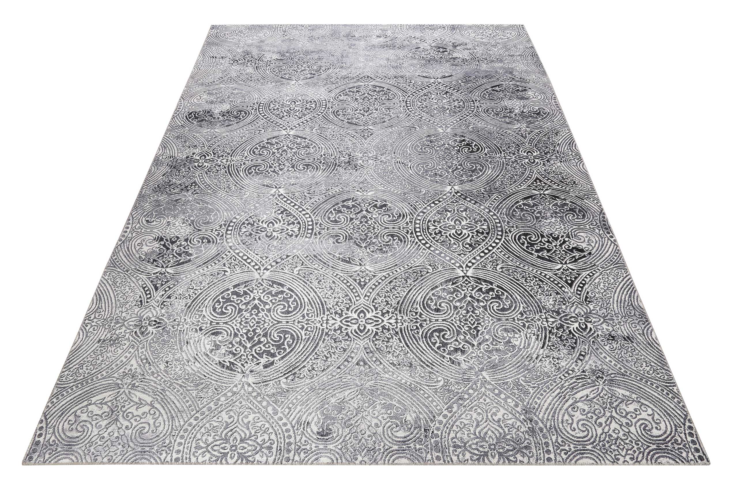Vintage Teppich Grau Kurzflor 