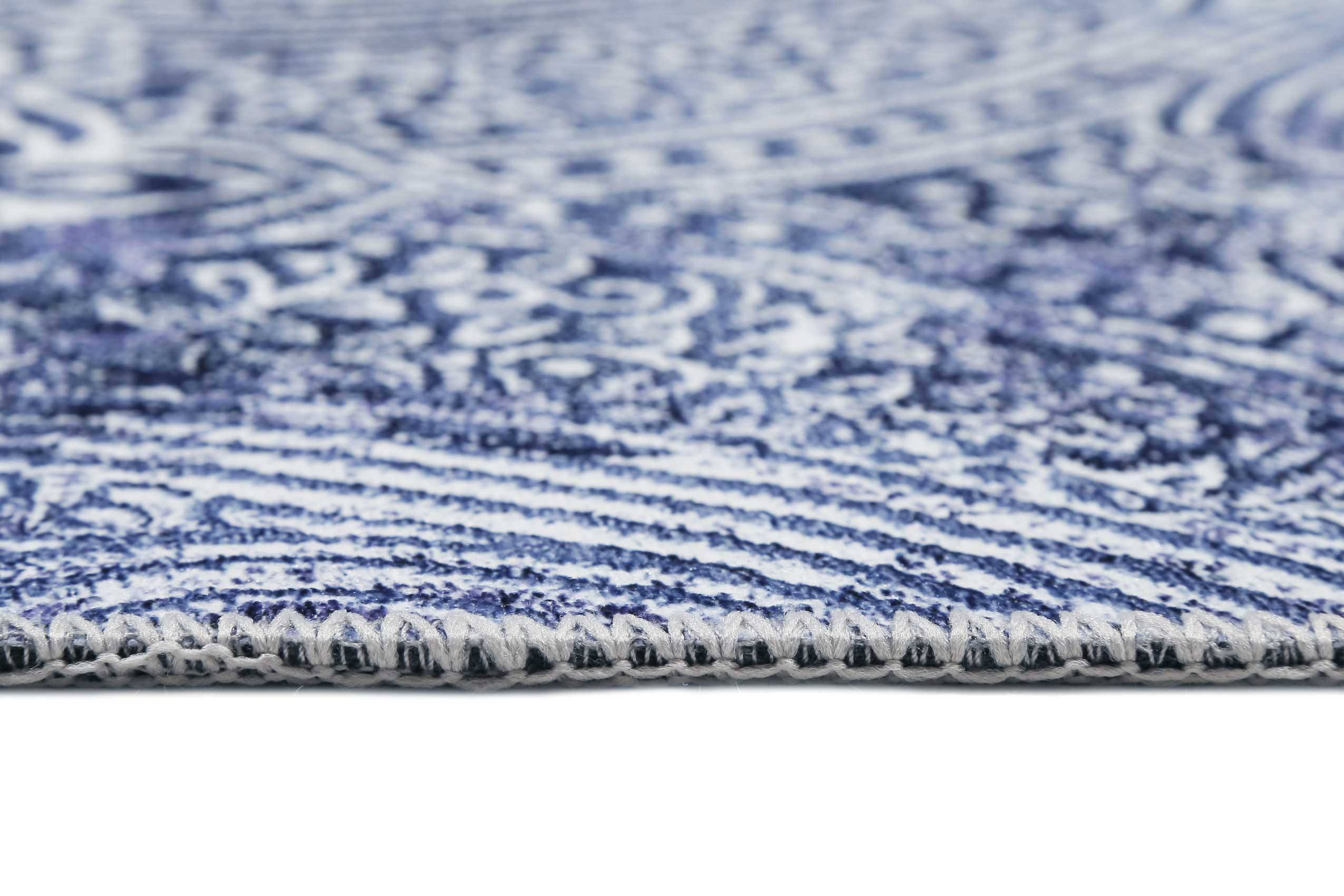 Vintage Teppich Blau Kurzflor 