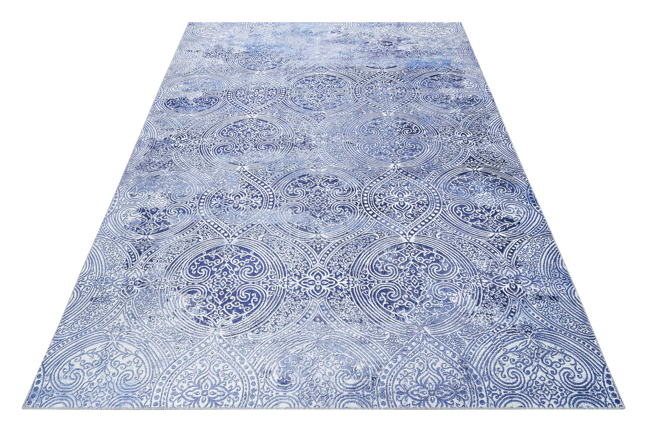 Vintage Teppich Blau Kurzflor » Grace « WECONhome - Ansicht 2