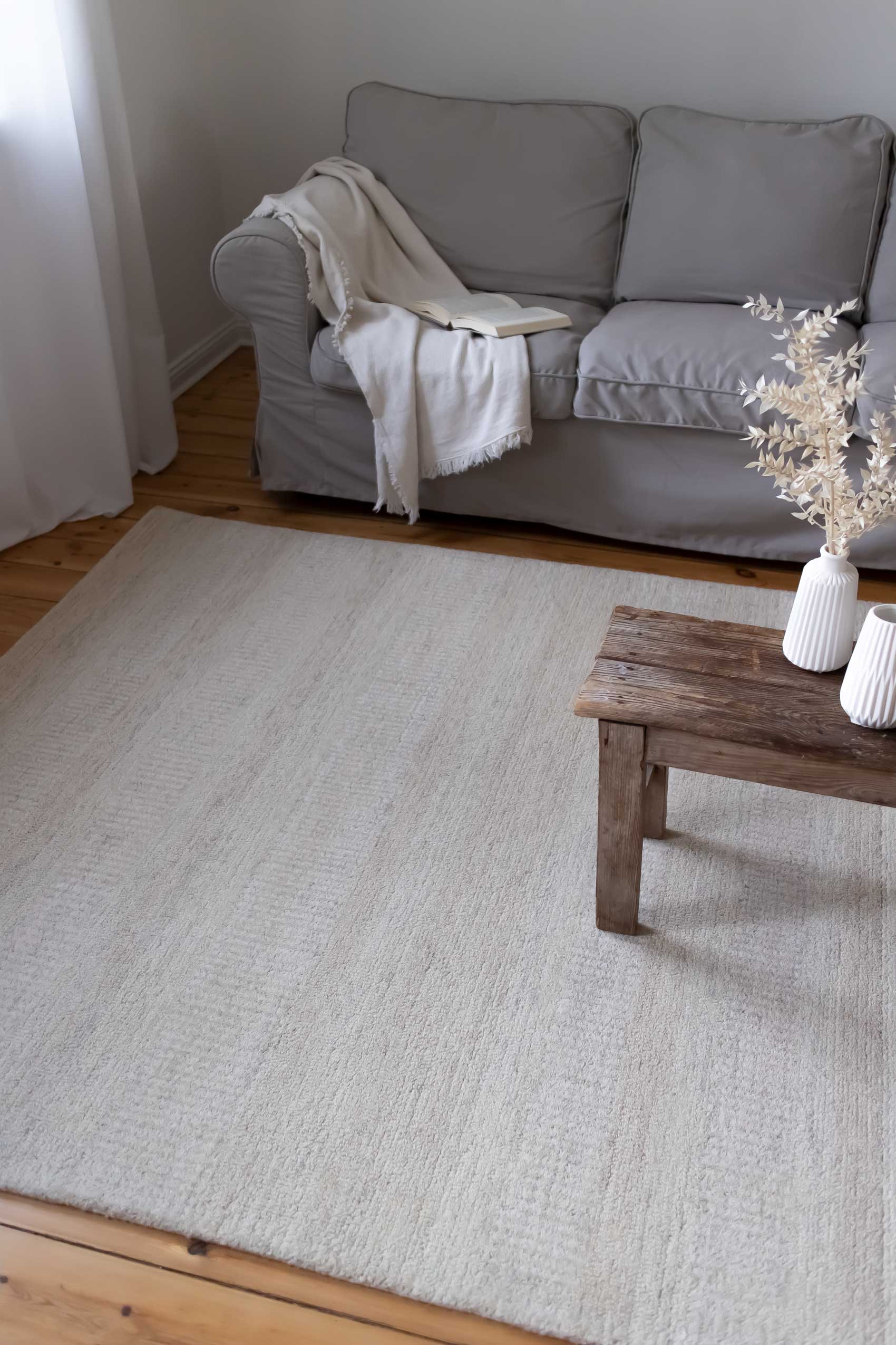 Teppich Beige aus Naturfaser 