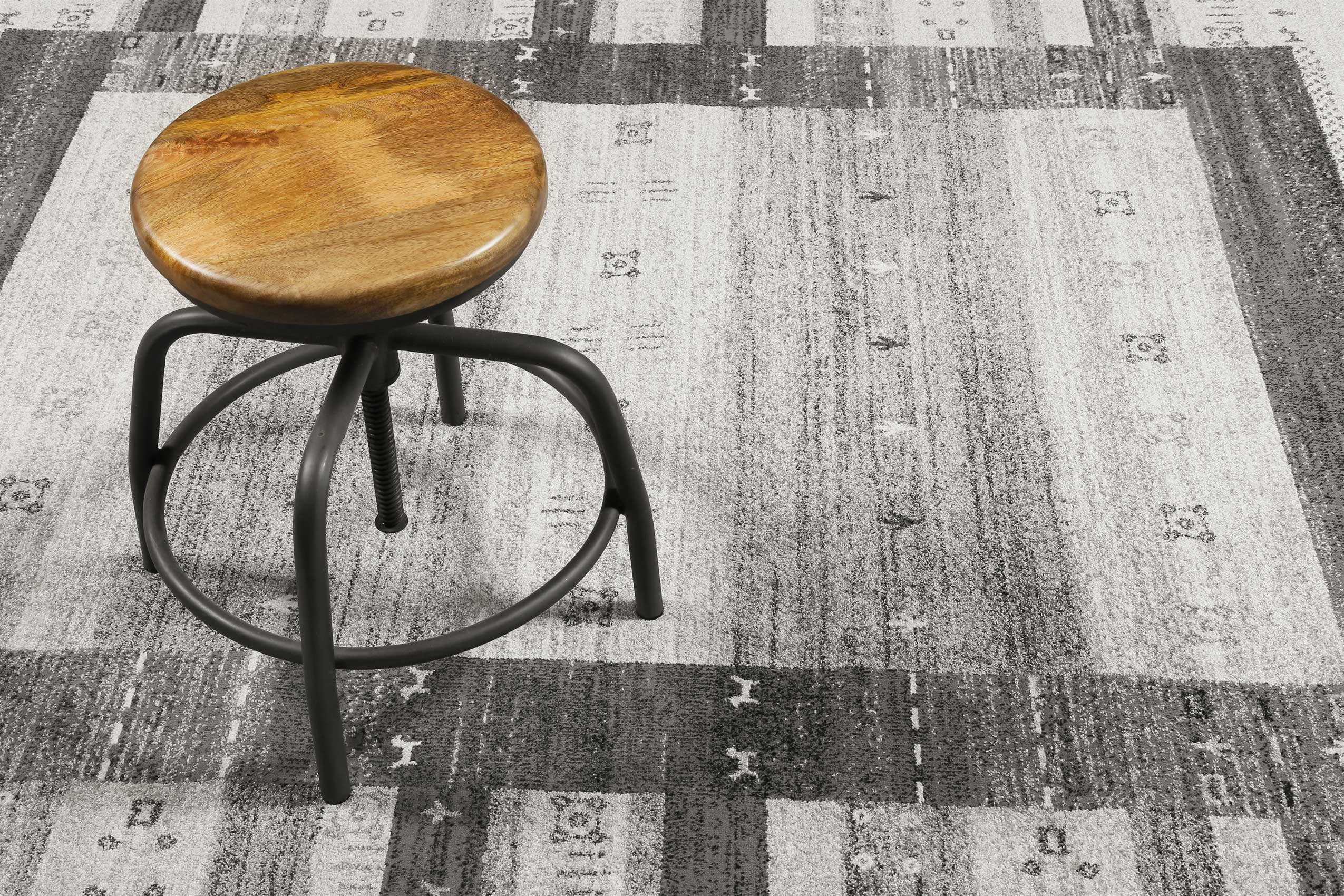 Teppich Grau Silber Kurzflor 