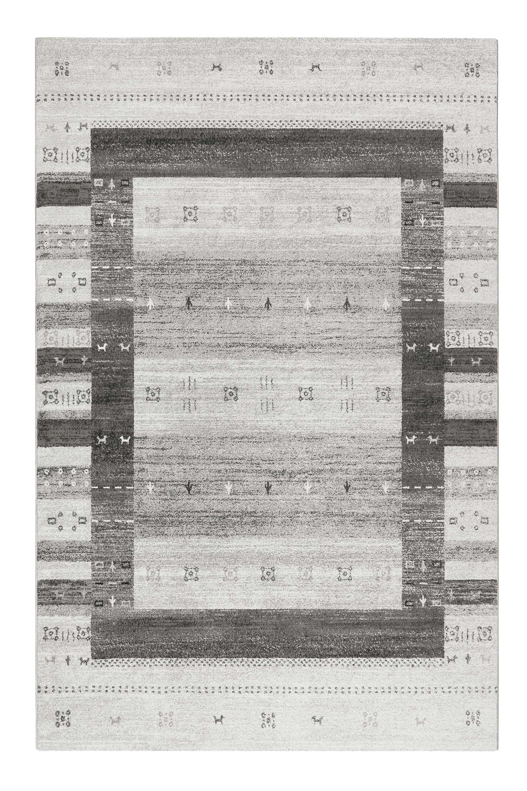 Teppich Grau Silber Kurzflor 