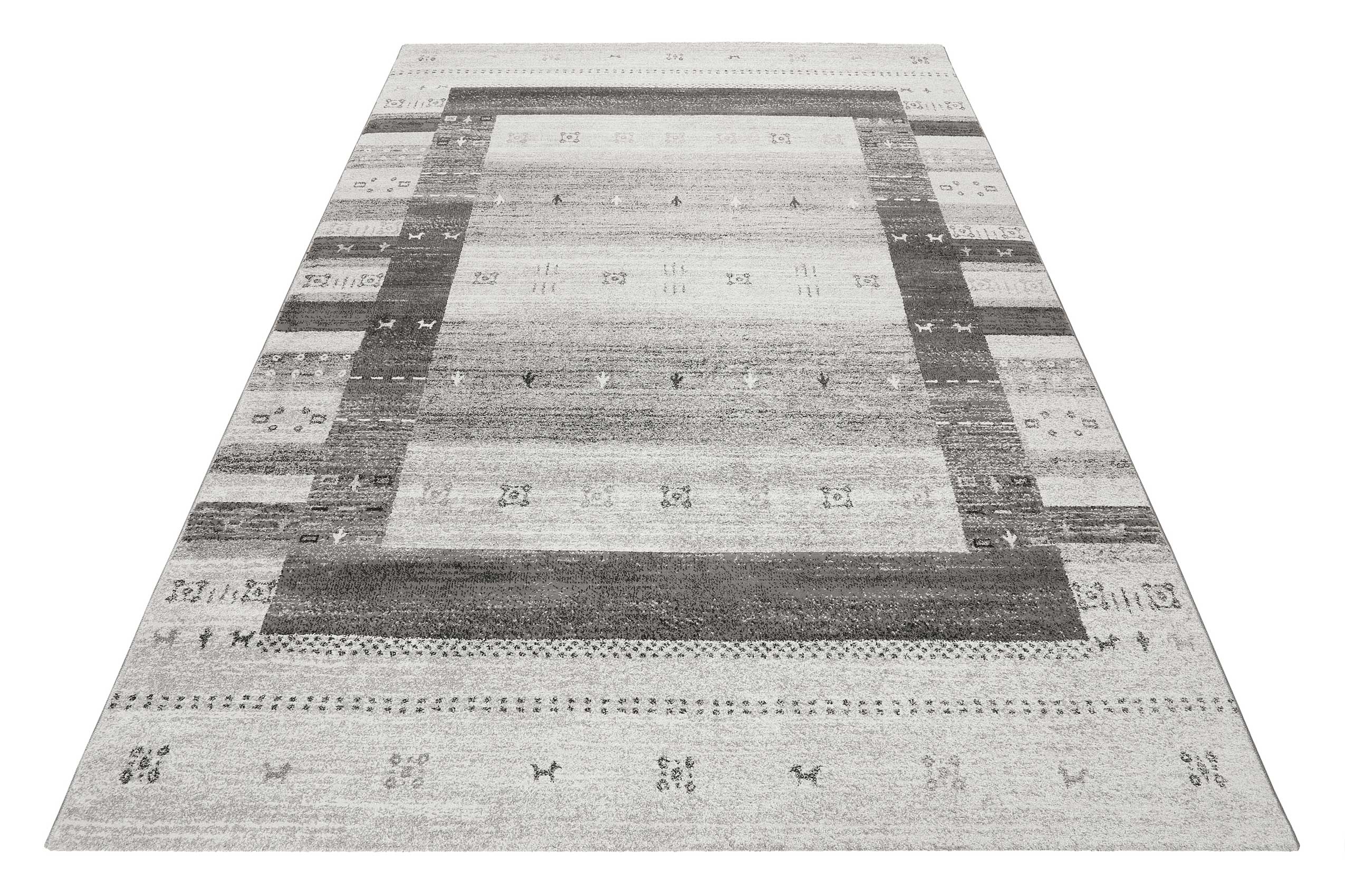 Teppich Grau Silber Kurzflor 