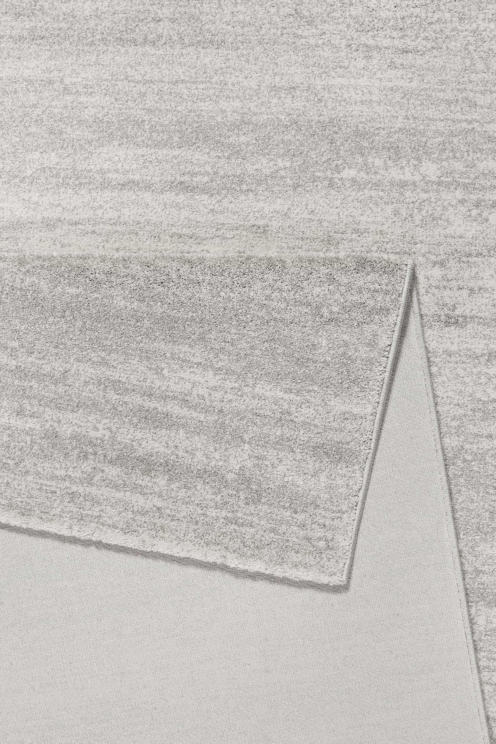 Teppich Silber Creme Kurzflor 