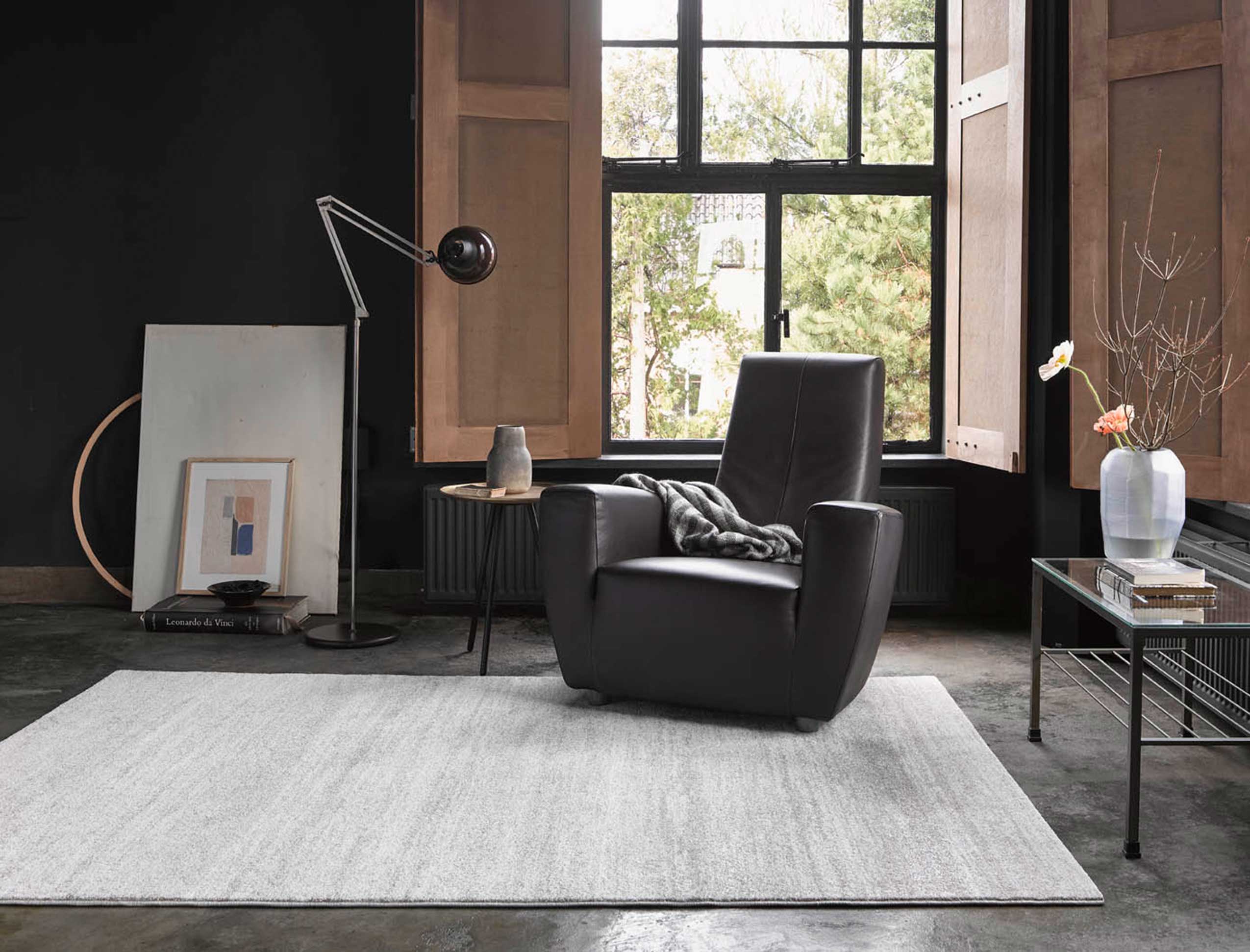 Teppich Silber Creme Kurzflor 