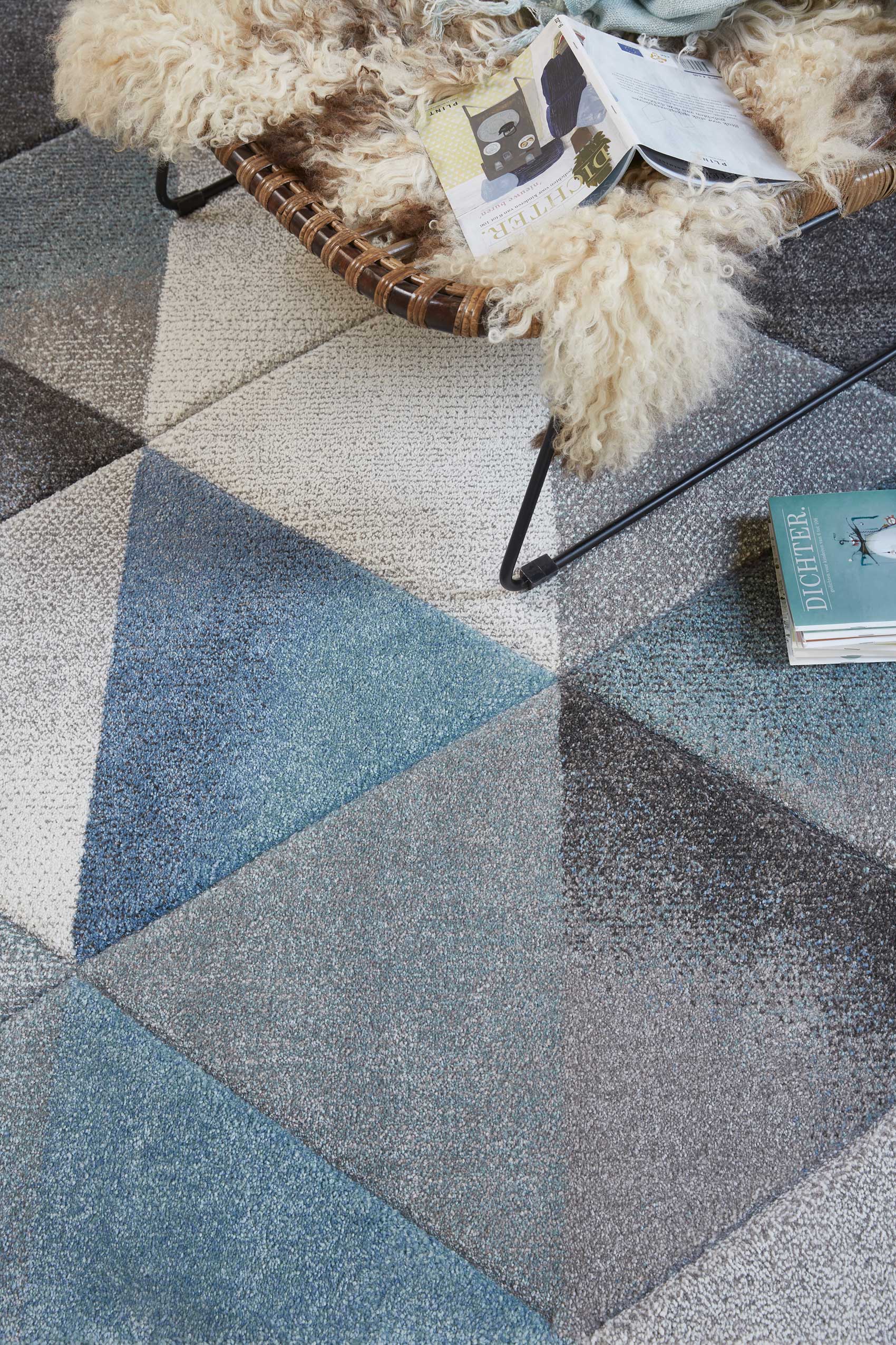 Teppich Grau Blau 
