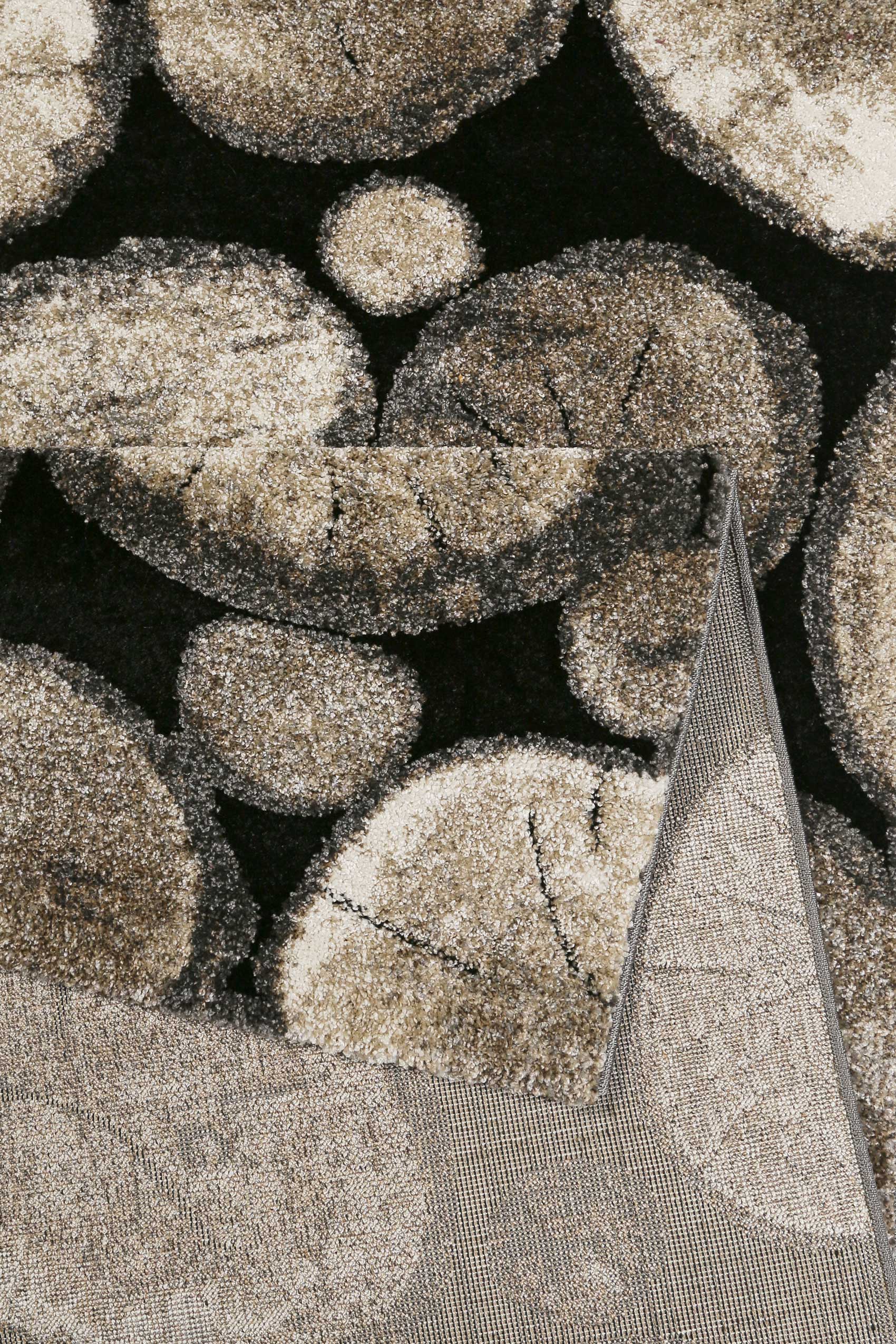 Teppich Holzbraun Schwarz Kurzflor 