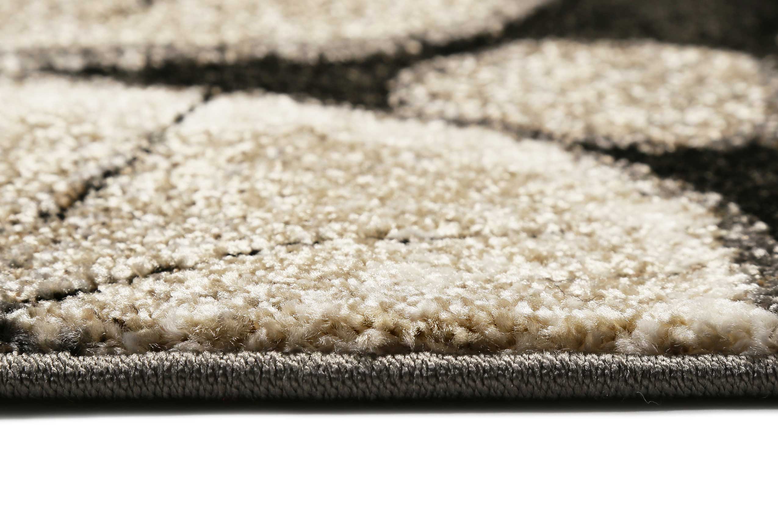 Teppich Holzbraun Schwarz Kurzflor 